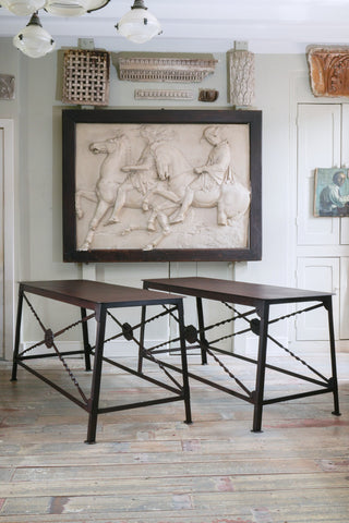 A Pair of Wrought Iron Tables