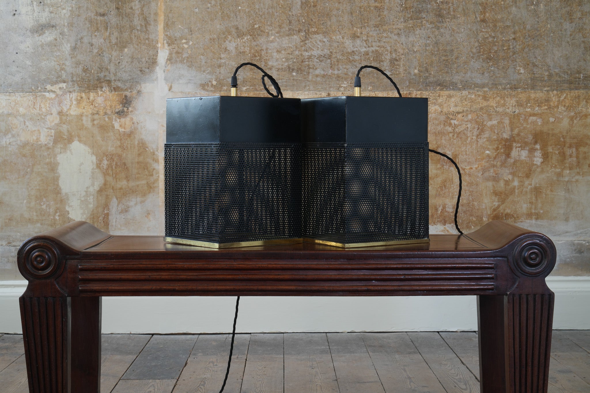 Steel Pendant lights in the manner of Matégot