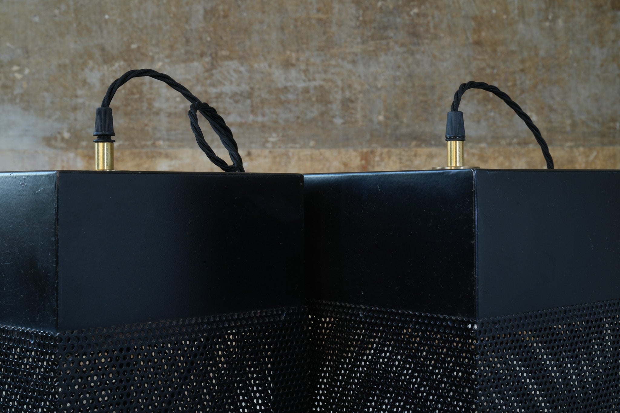 Steel Pendant lights in the manner of Matégot