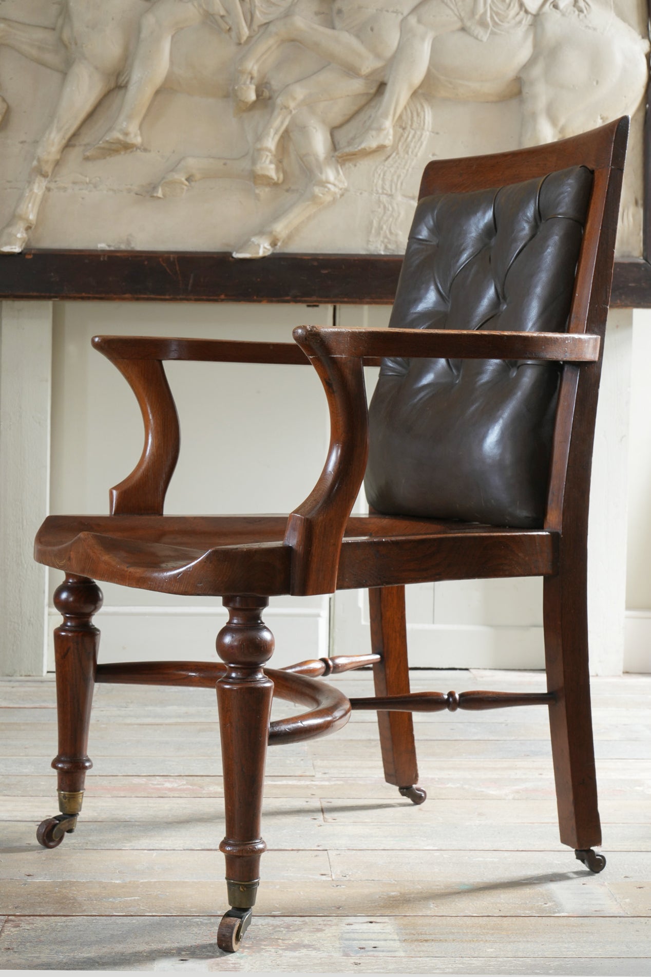 A Mid 19th Century Oak Desk Chair