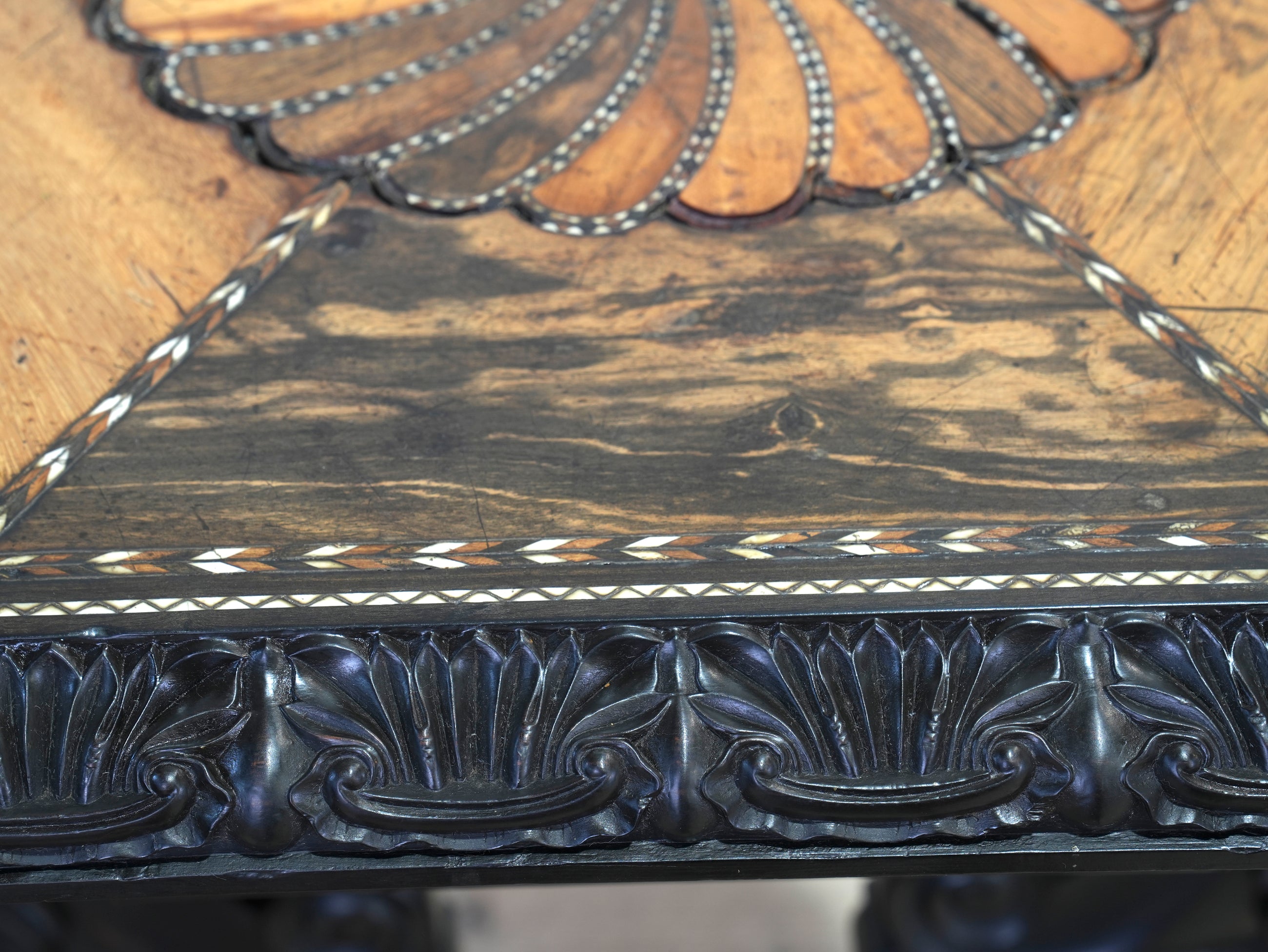 A Ceylonese Ebony & Specimen Wood Occasional Table