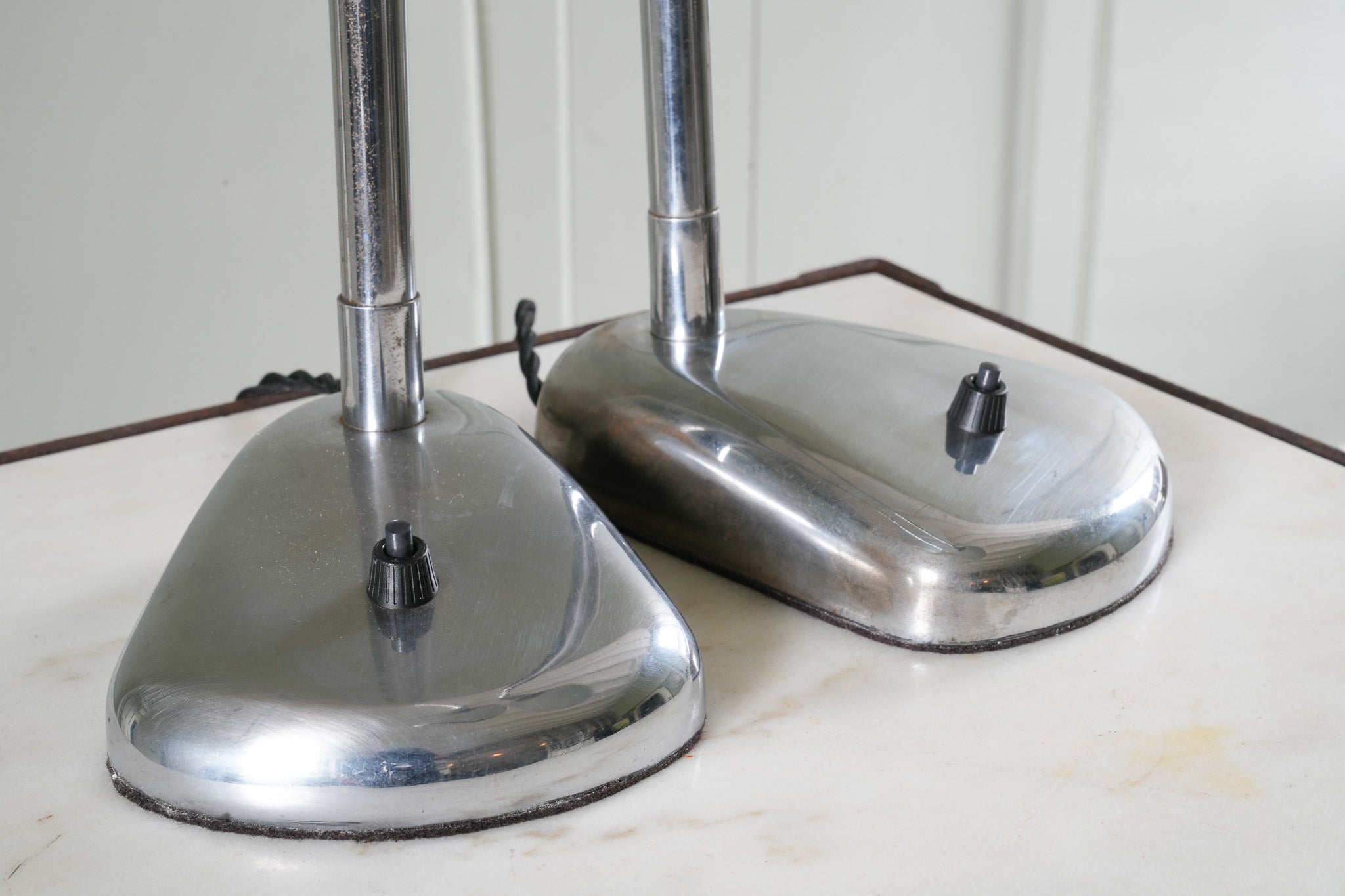 A Pair Chrome Desk Lamps