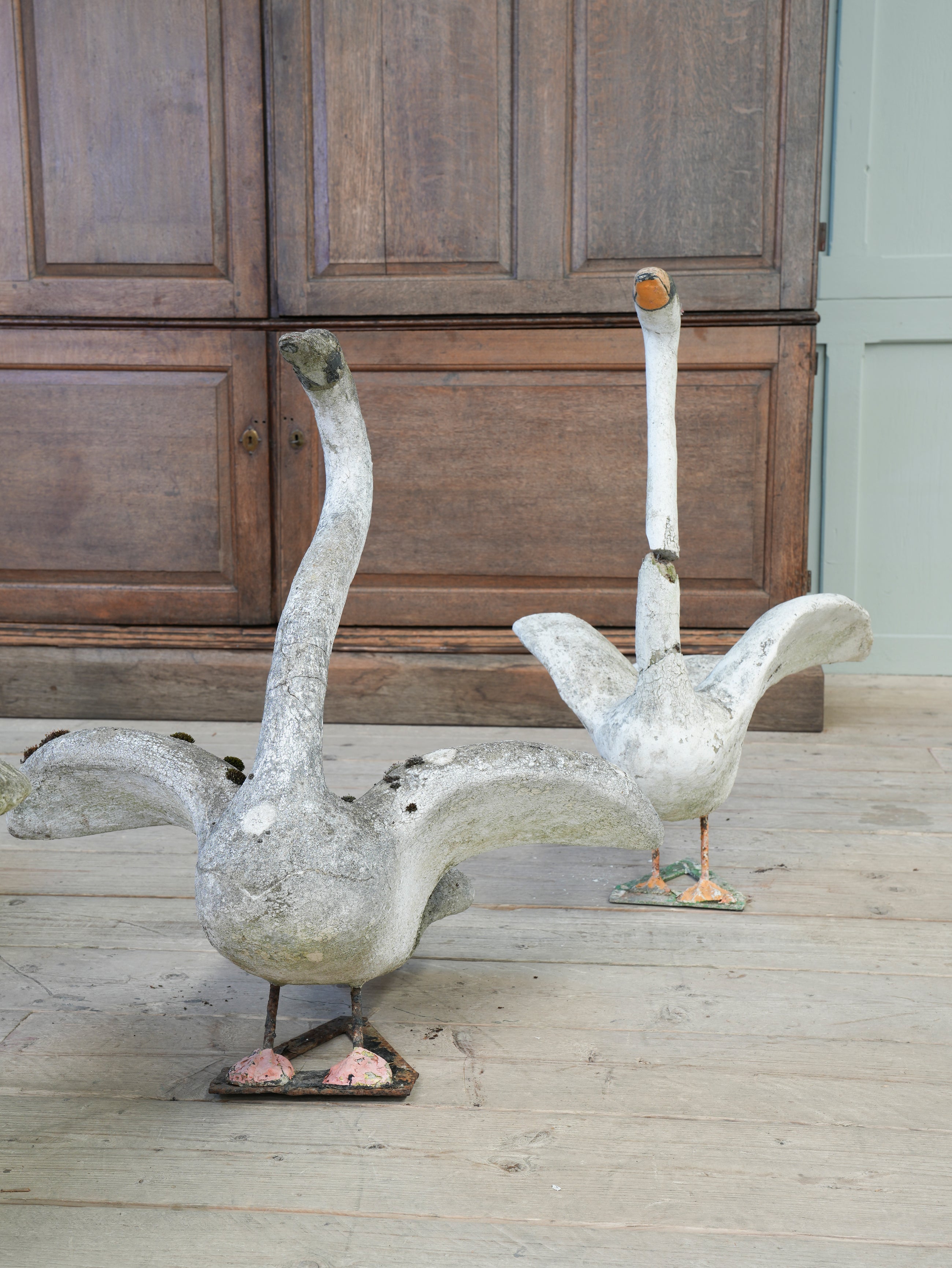 A Bevy of Composition Stone Swans