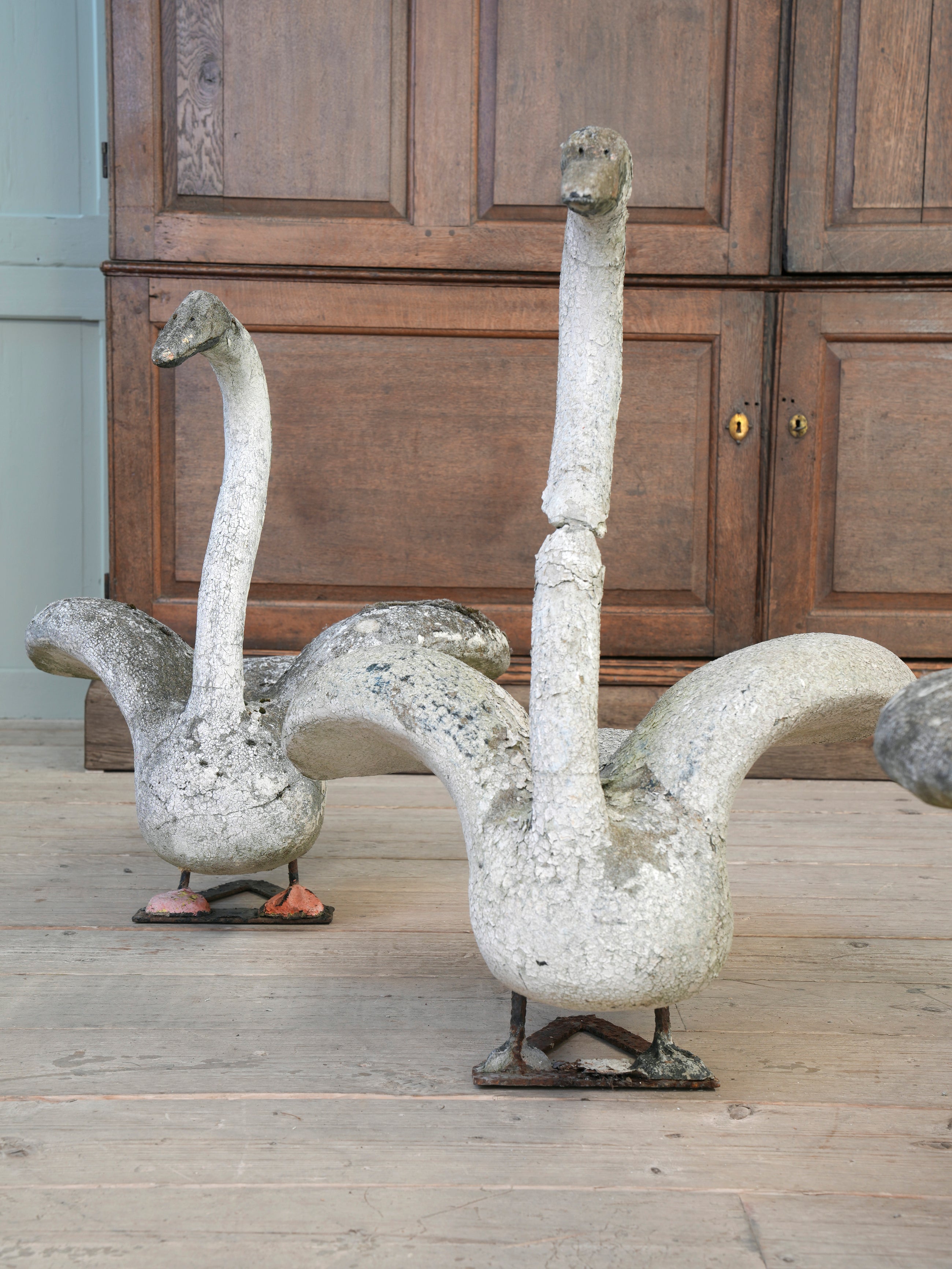 A Bevy of Composition Stone Swans