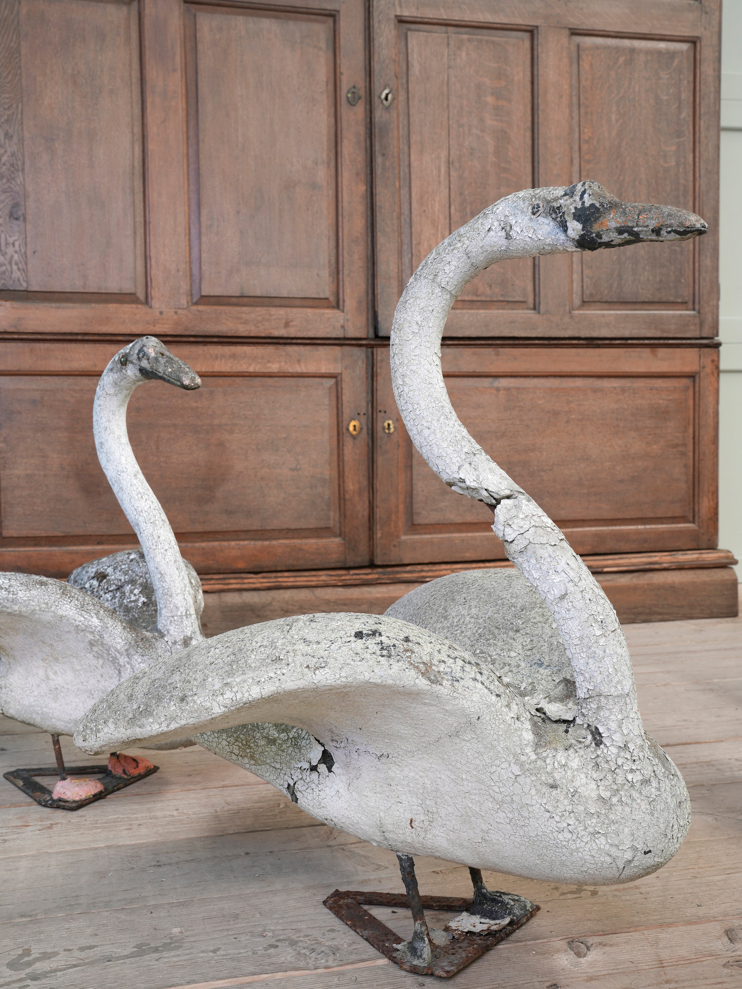 A Bevy of Composition Stone Swans