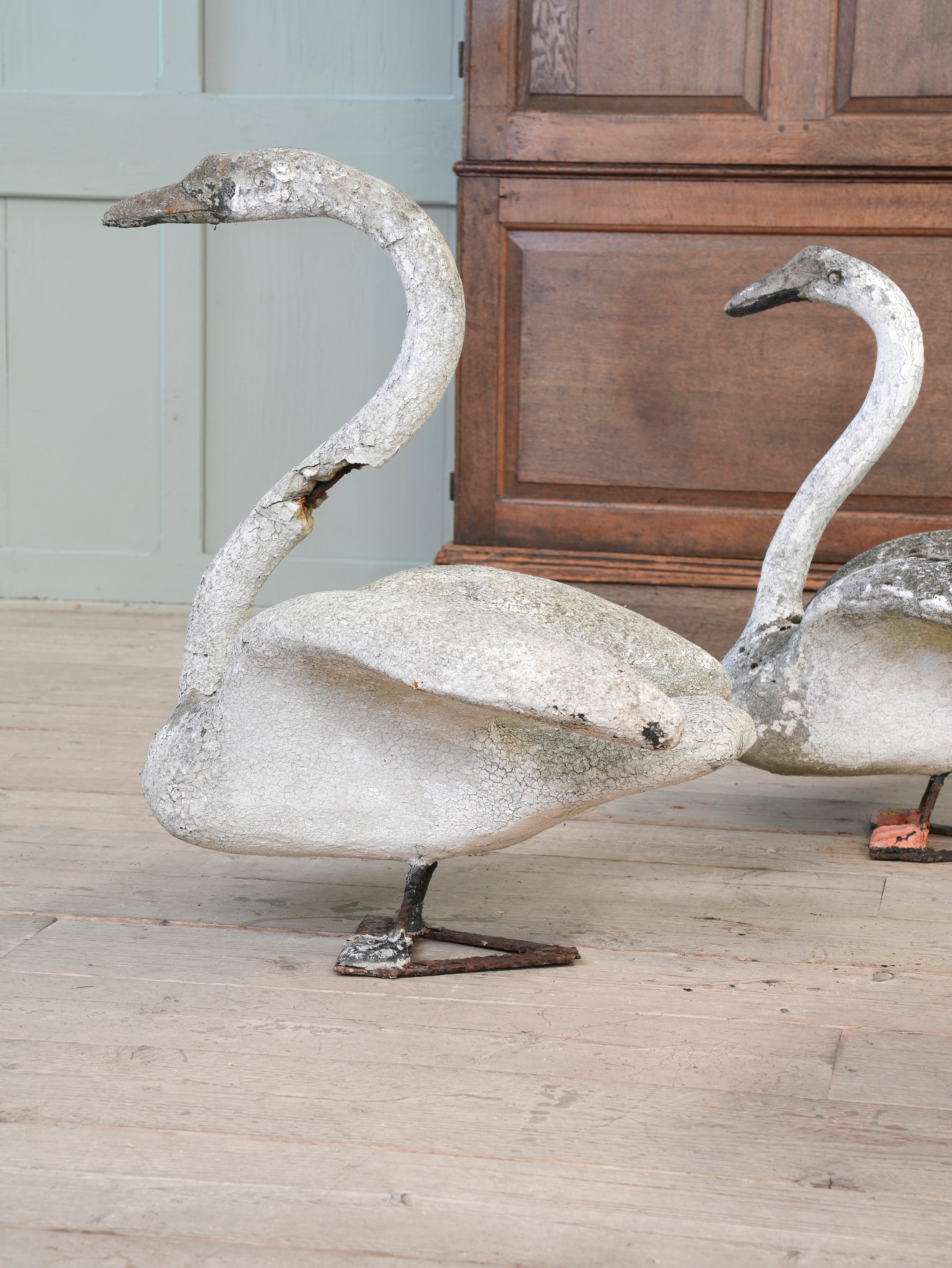 A Bevy of Composition Stone Swans