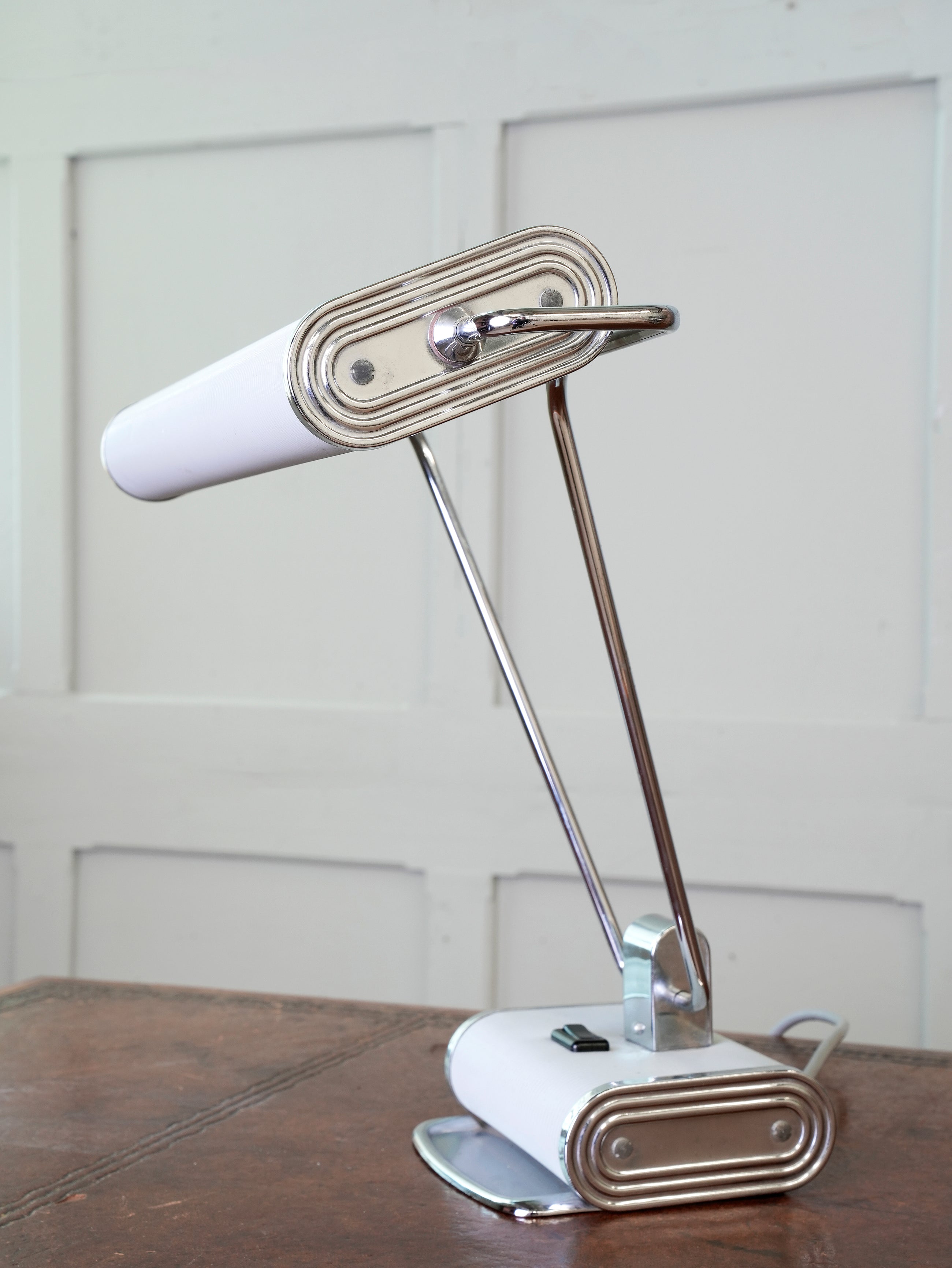 A White No 71 Desk Light by Eileen Grey