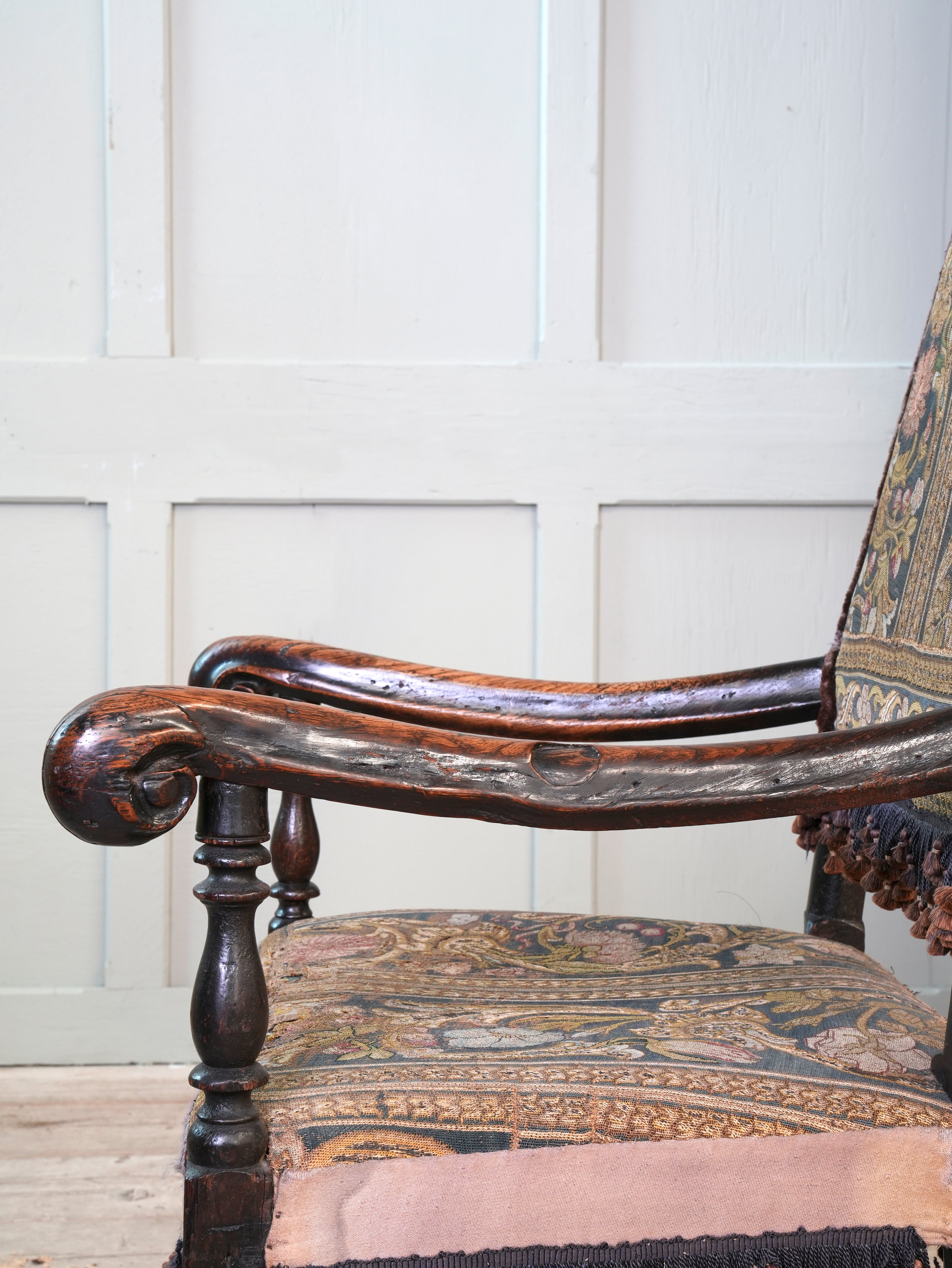 A Charles II Walnut Armchair