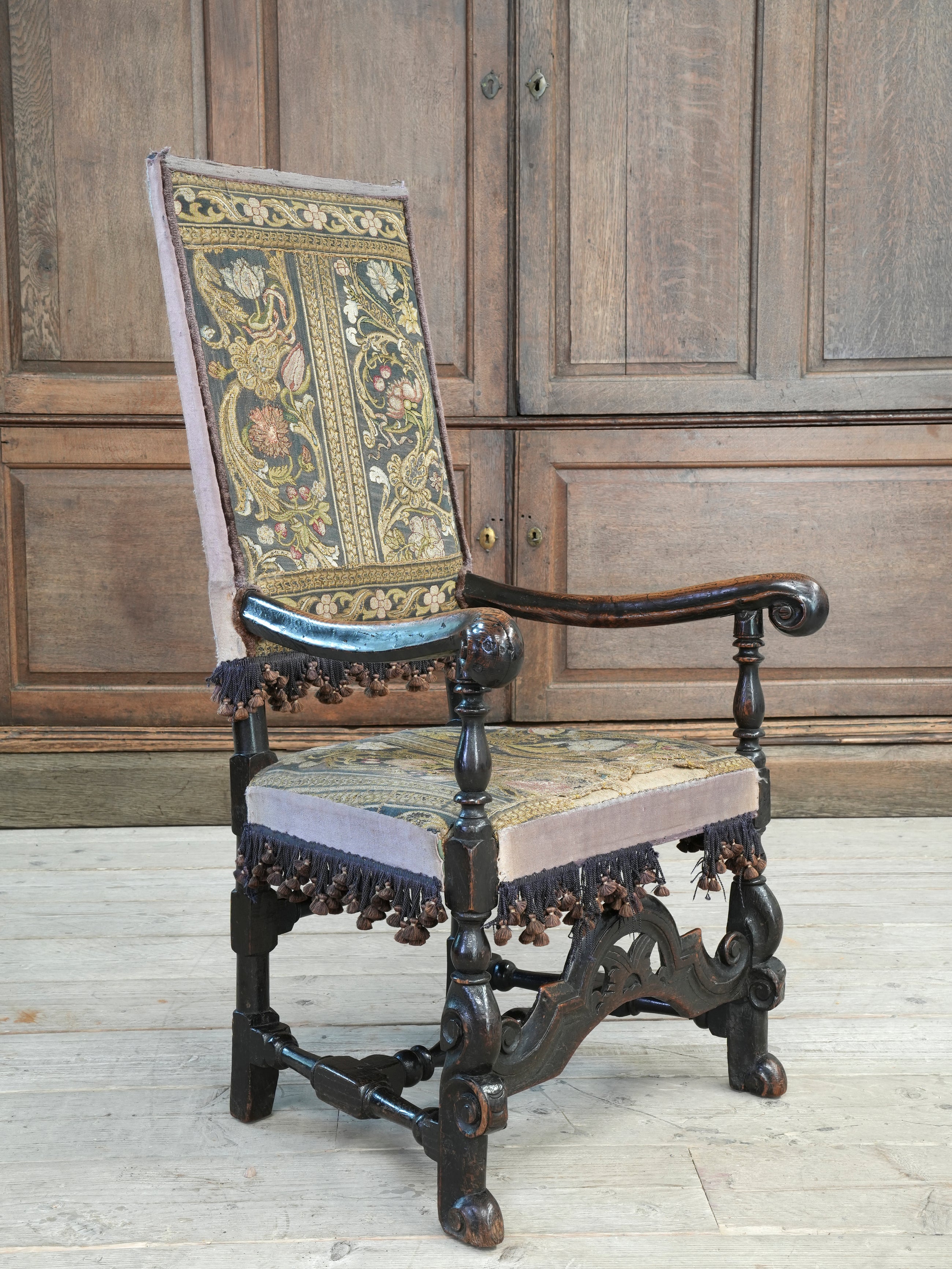 A Charles II Walnut Armchair