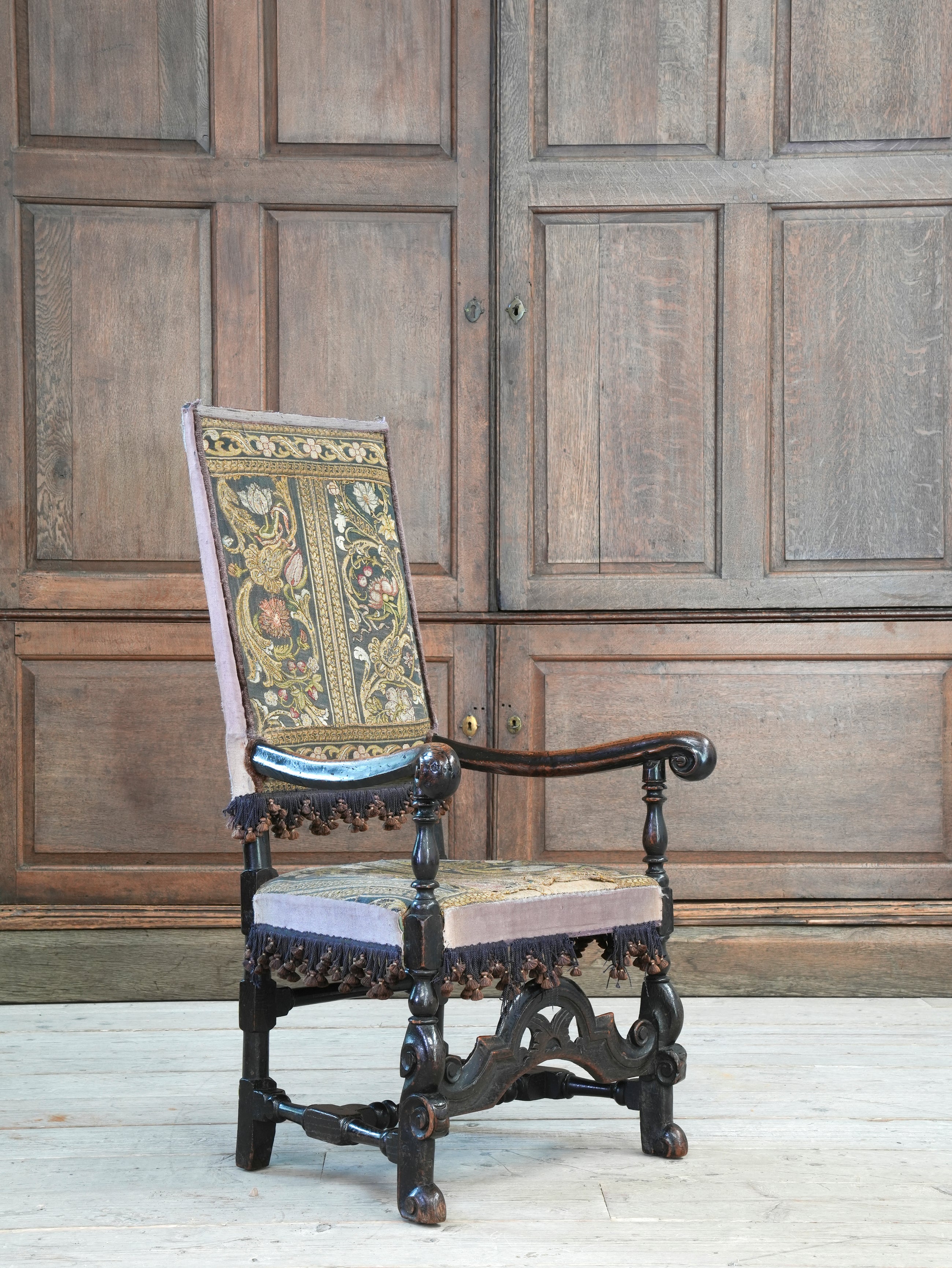 A Charles II Walnut Armchair