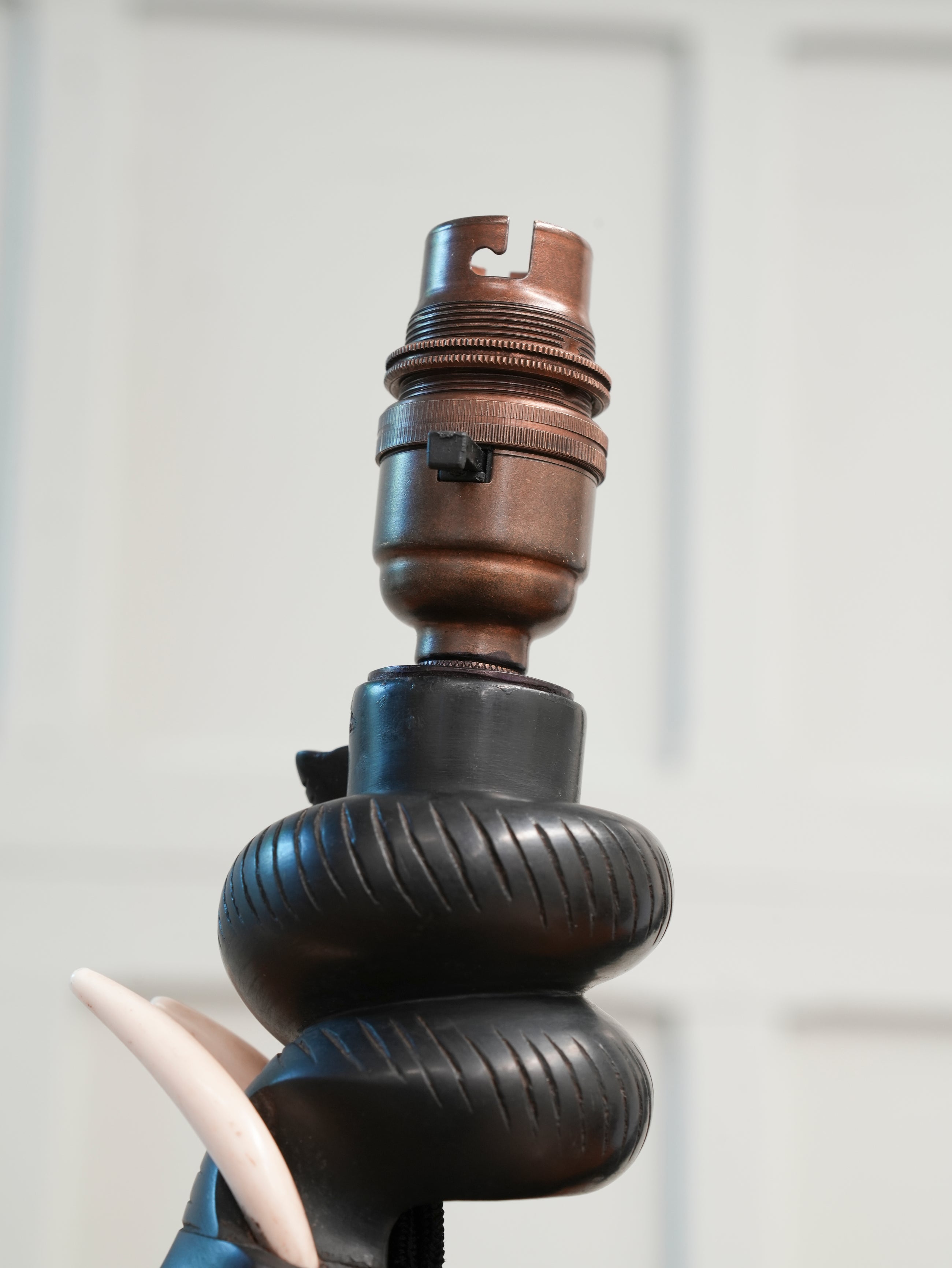 A Pair of Ebony Ceylonese Elephant Table Lights