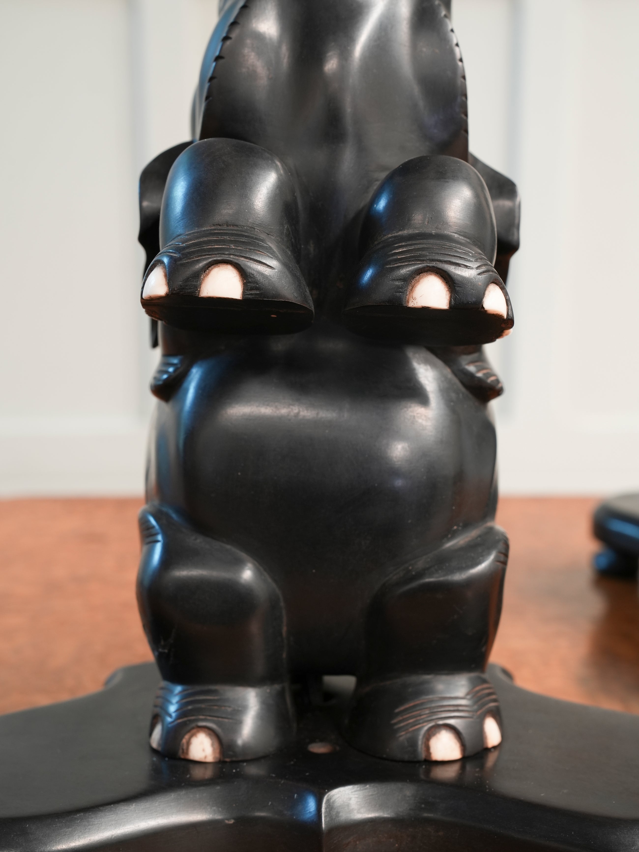 A Pair of Ebony Ceylonese Elephant Table Lights