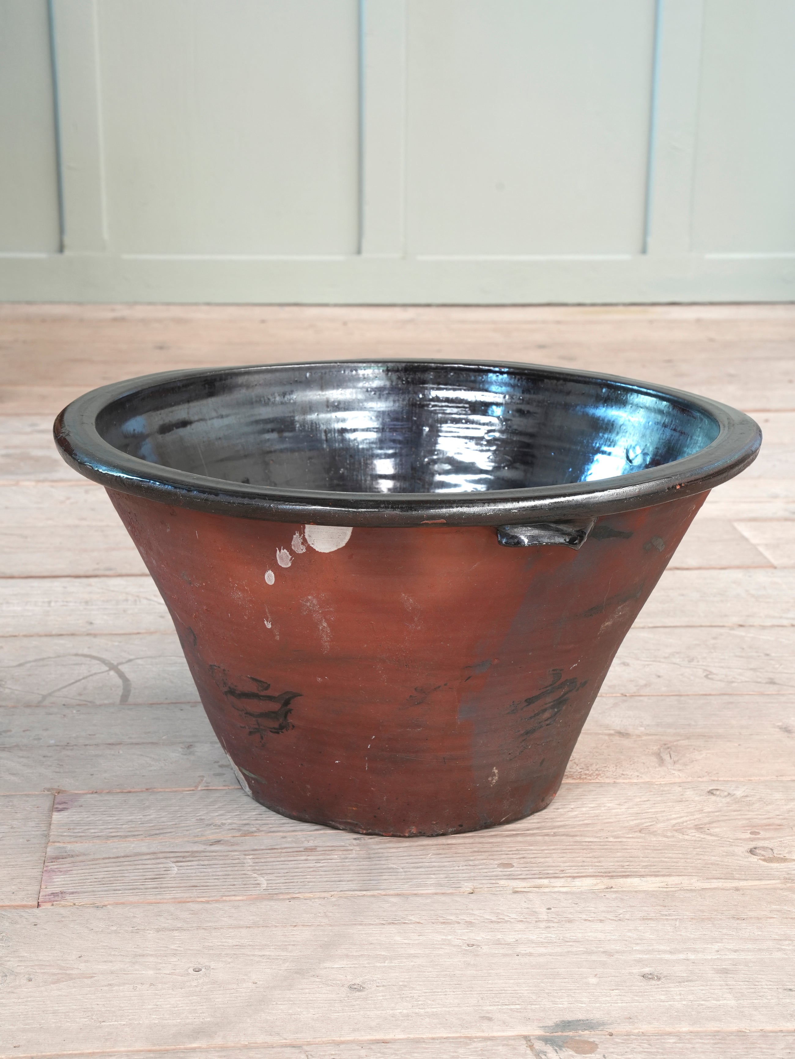 A Large Glazed 19th Century Dairy Bowl