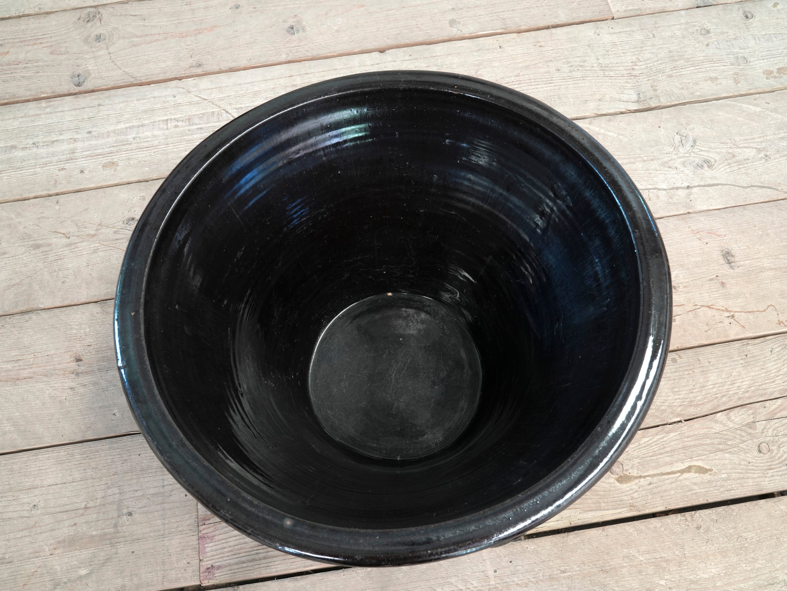 A Large Glazed 19th Century Dairy Bowl