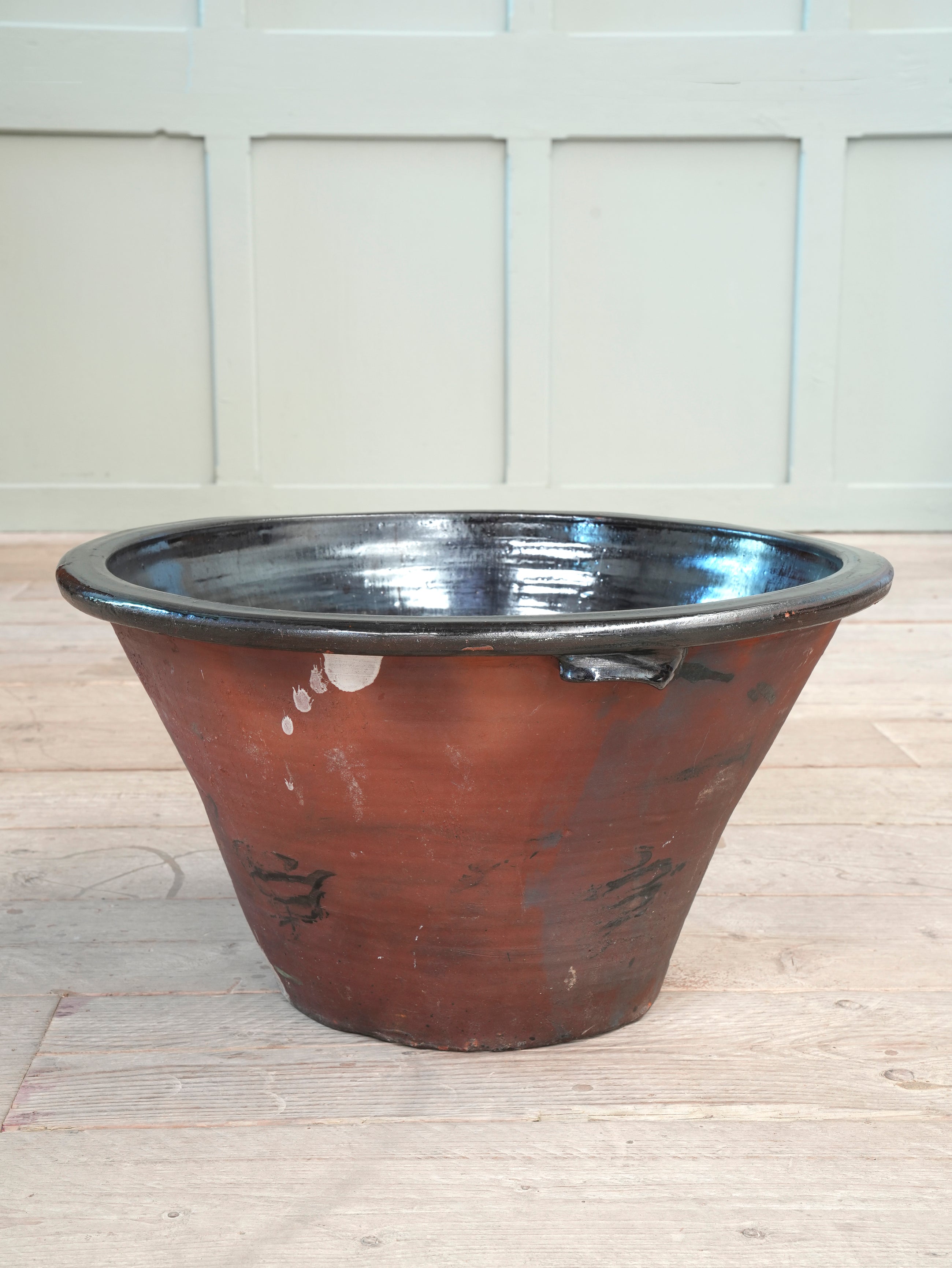 A Large Glazed 19th Century Dairy Bowl