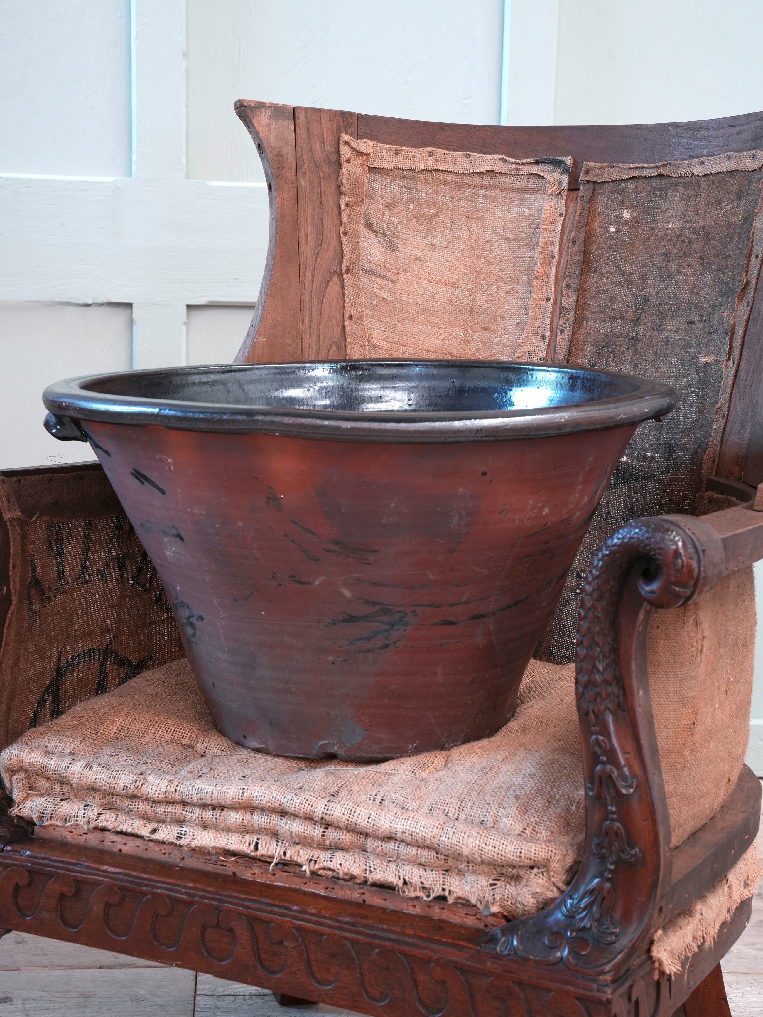 A Large Glazed 19th Century Dairy Bowl