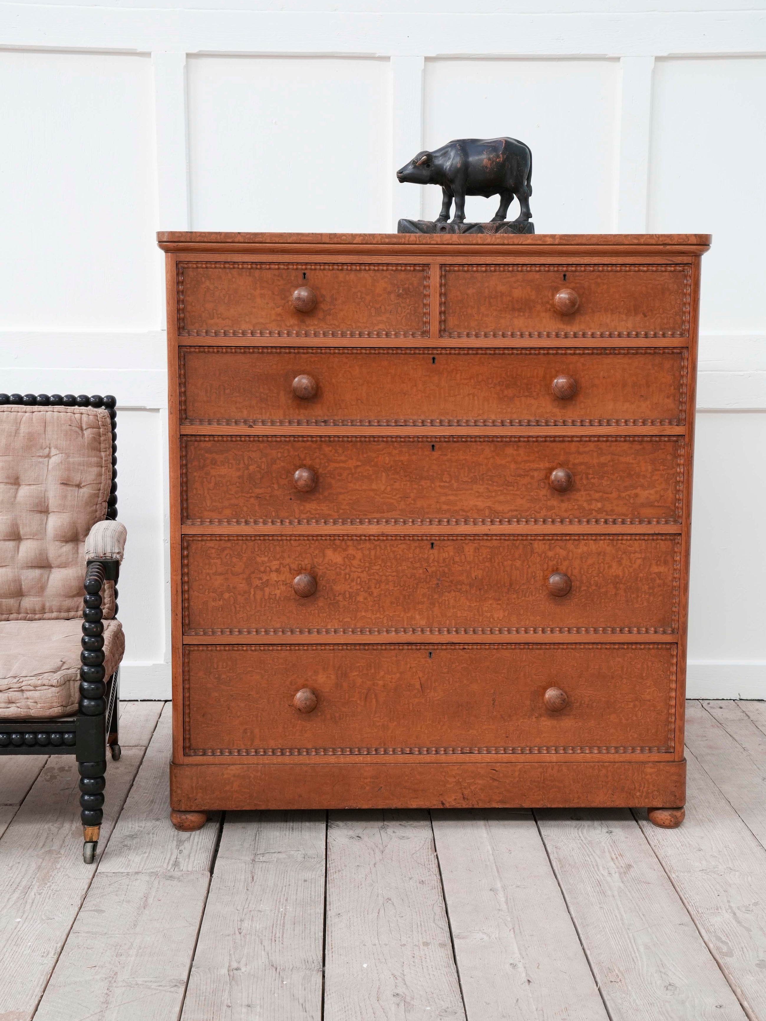 A 19th Century Burr Ash Chest of Drawers