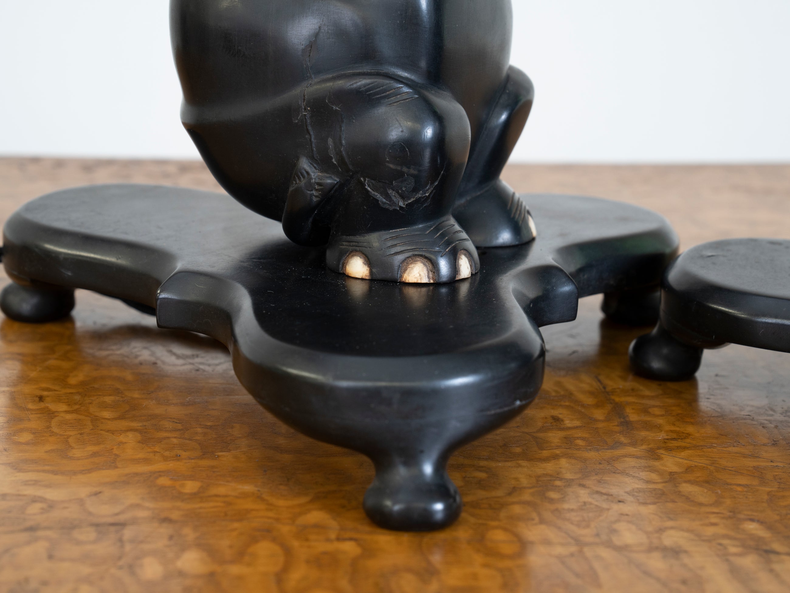 A Pair of Ebony Ceylonese Elephant Table Lights