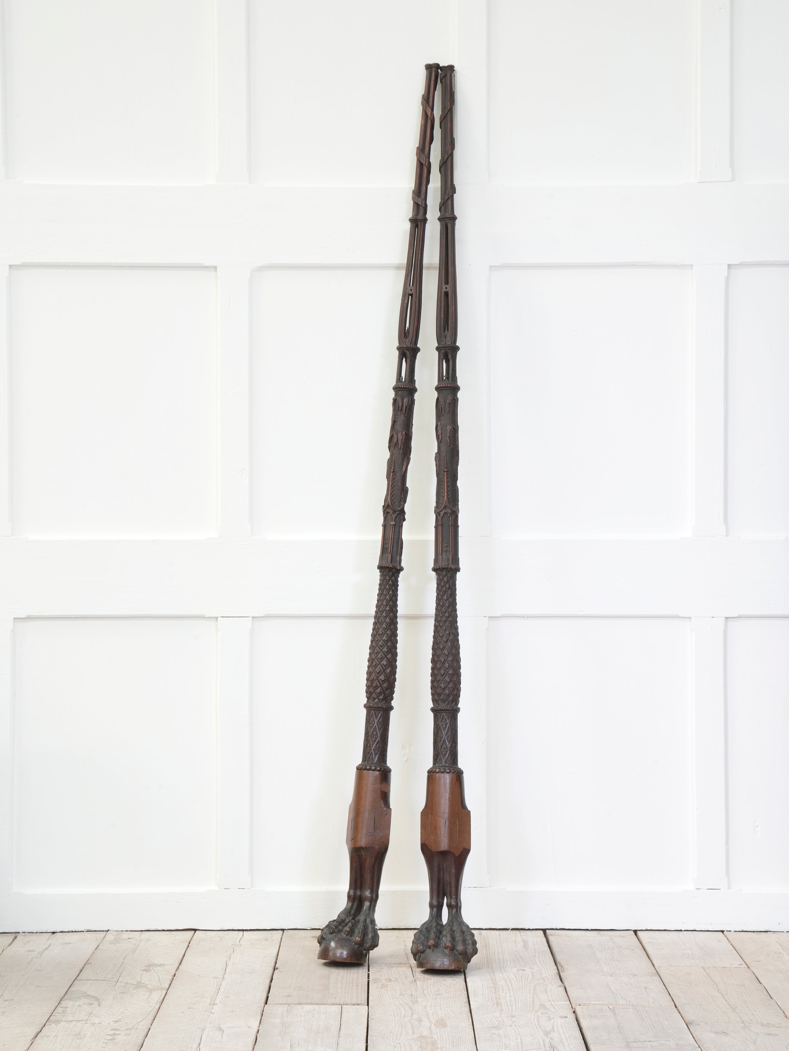 An Outstanding Pair of 18th Century Mahogany Bedposts