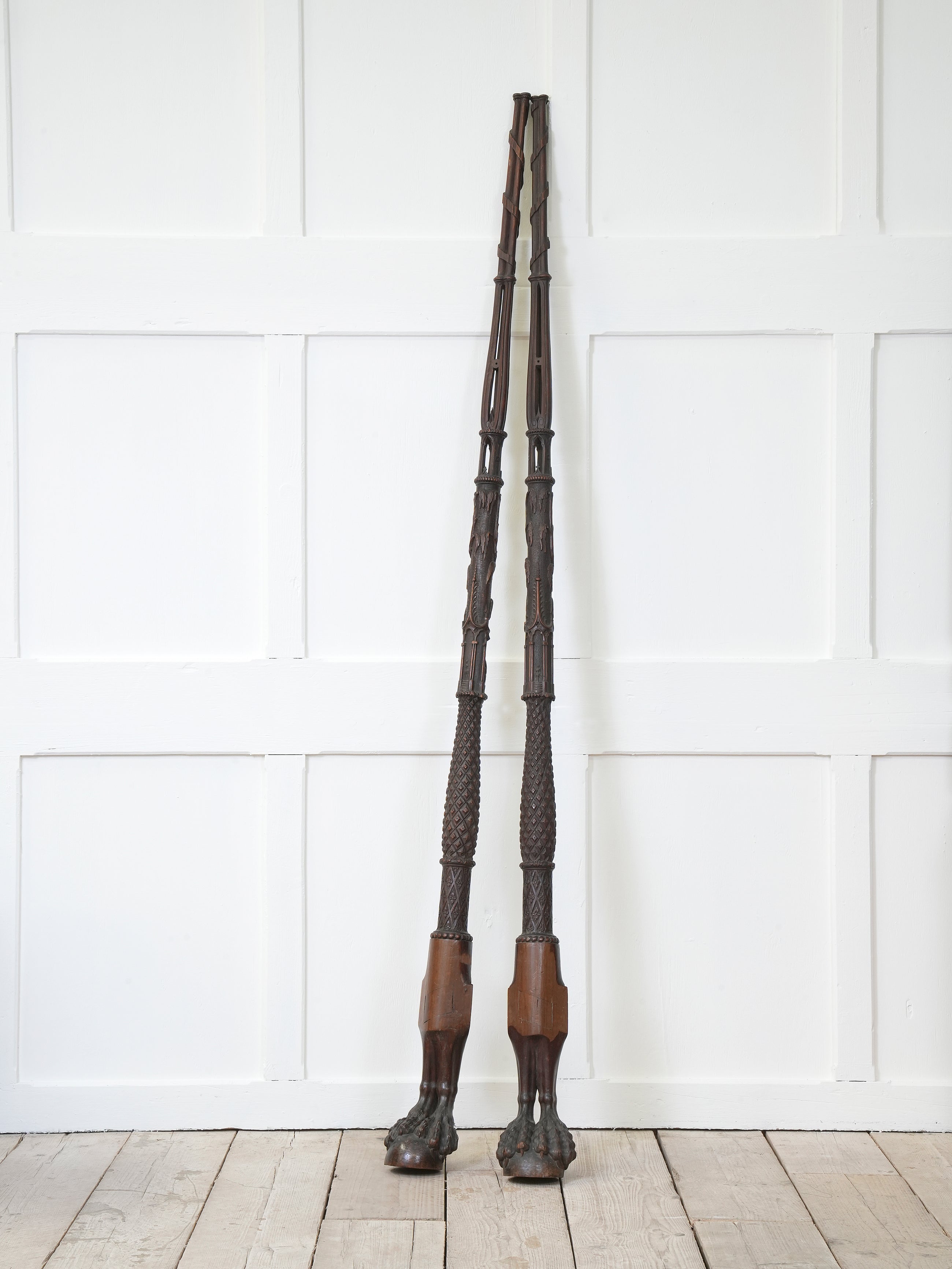 An Outstanding Pair of 18th Century Mahogany Bedposts