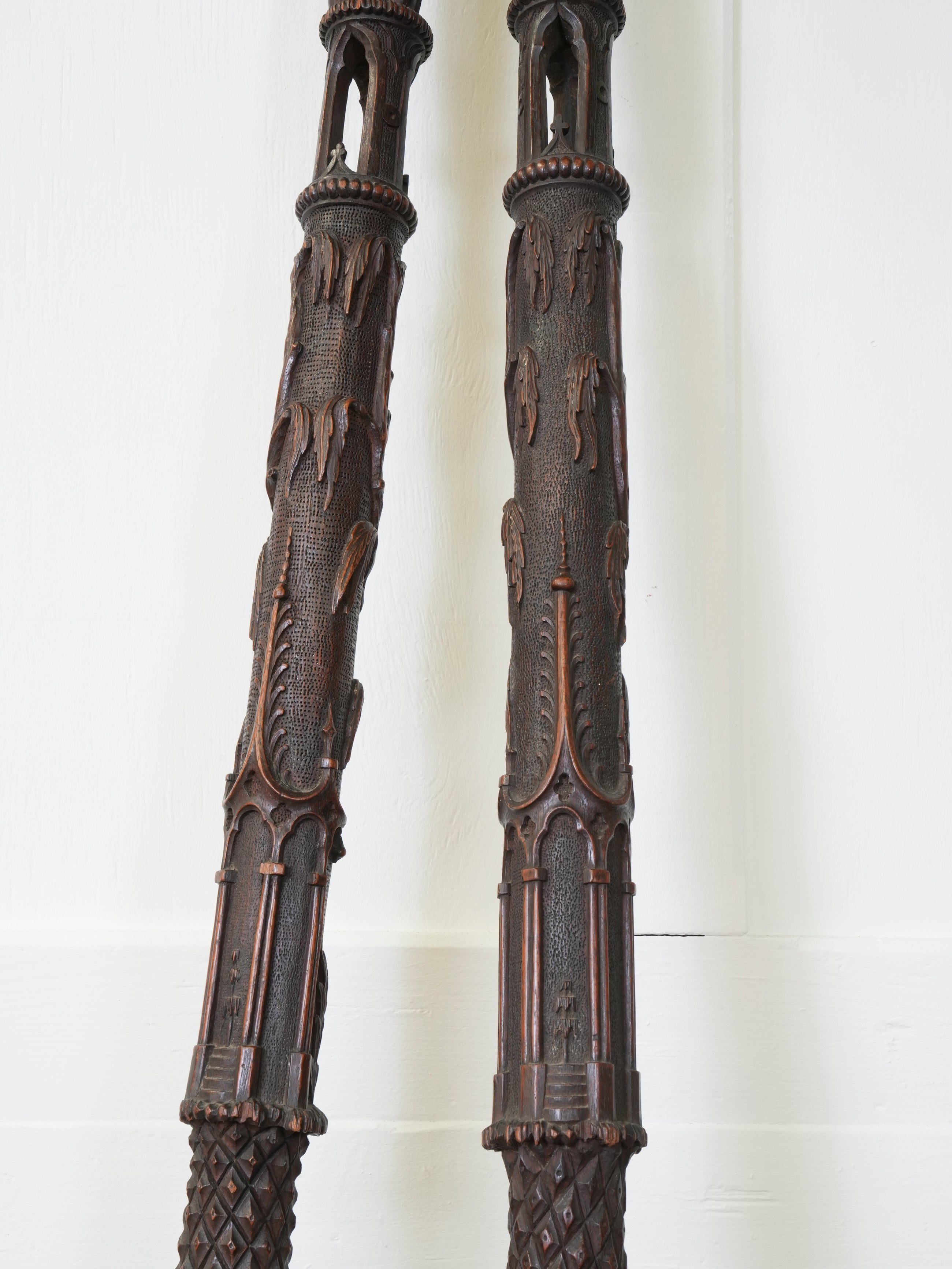 An Outstanding Pair of 18th Century Mahogany Bedposts