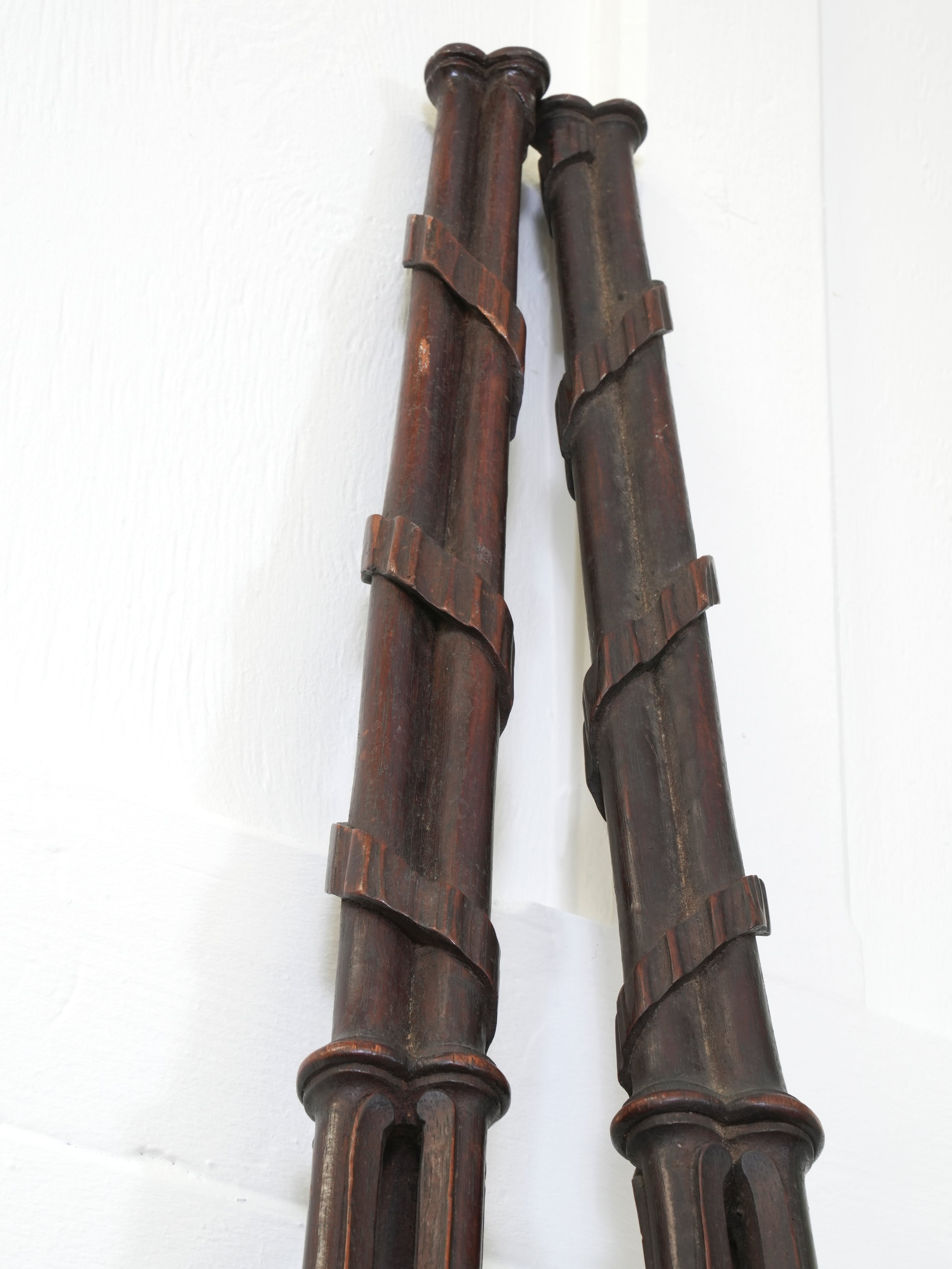 An Outstanding Pair of 18th Century Mahogany Bedposts