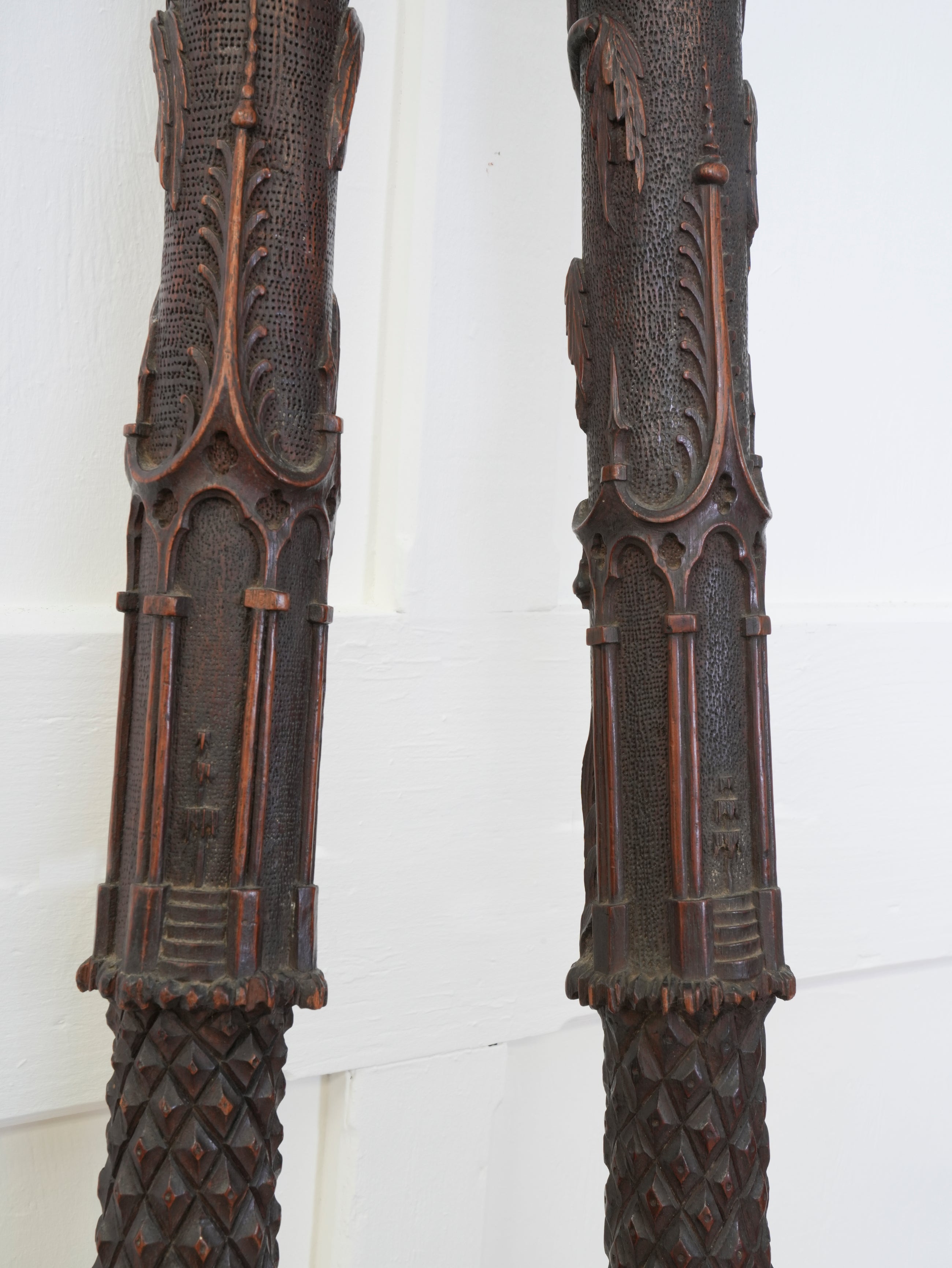 An Outstanding Pair of 18th Century Mahogany Bedposts