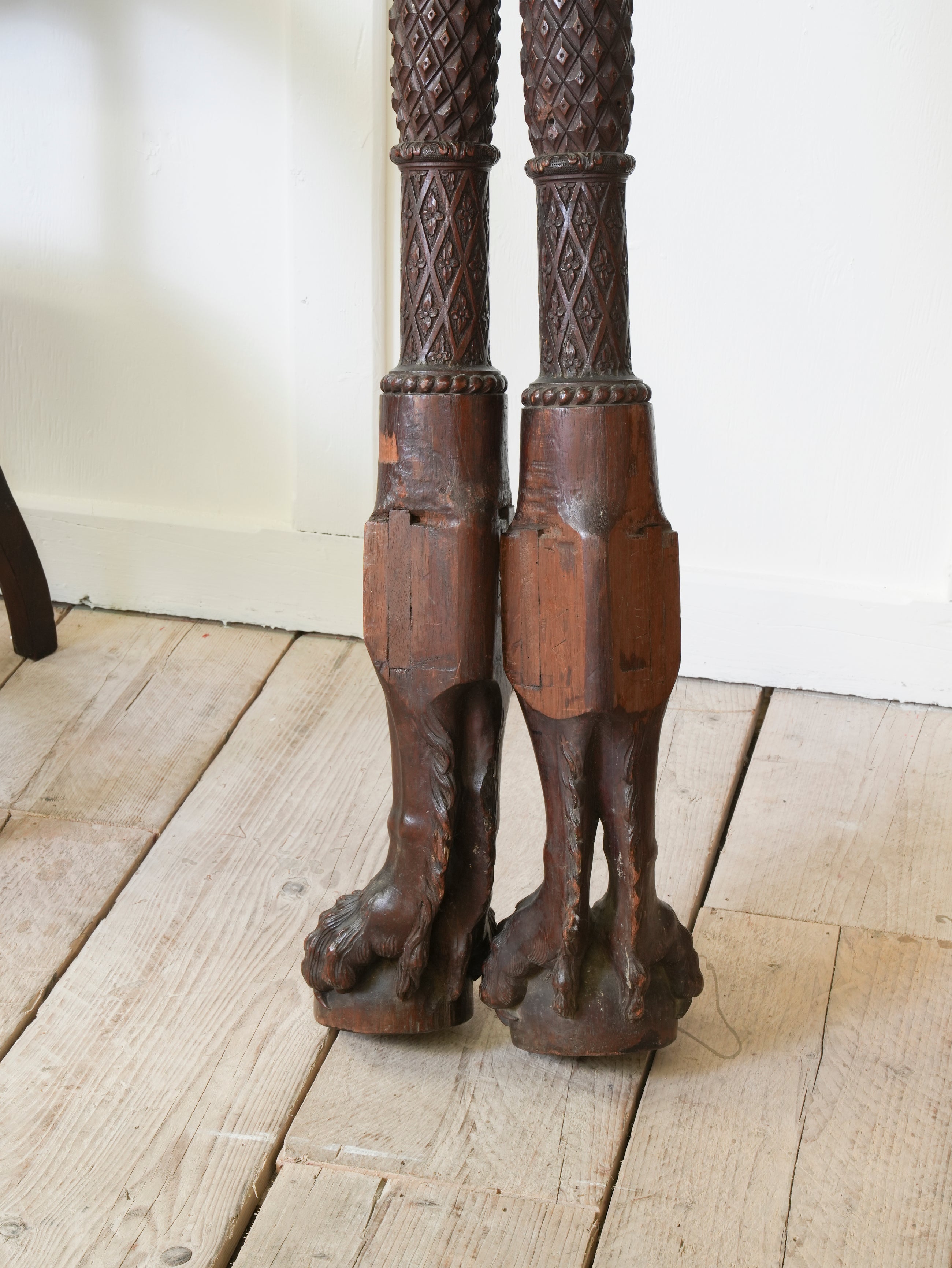 An Outstanding Pair of 18th Century Mahogany Bedposts