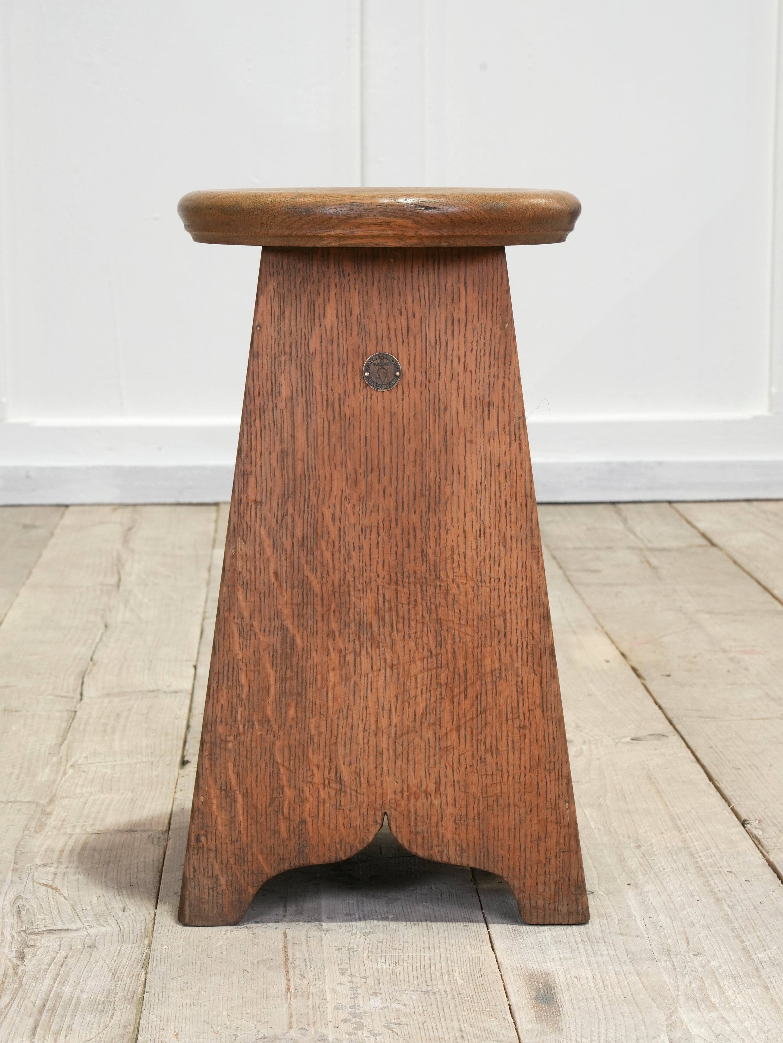 An Oak Splayed Leg Stool