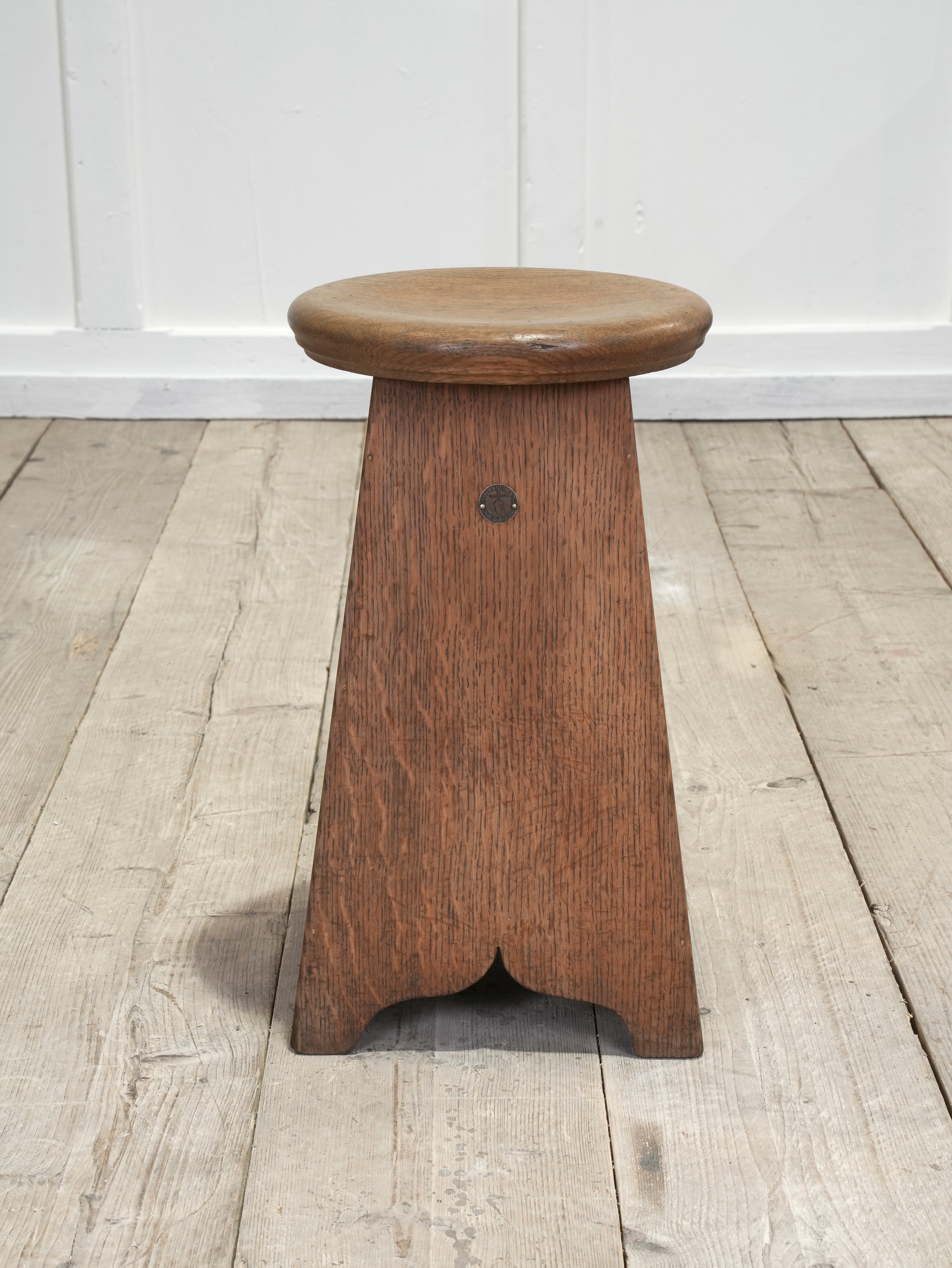 An Oak Splayed Leg Stool