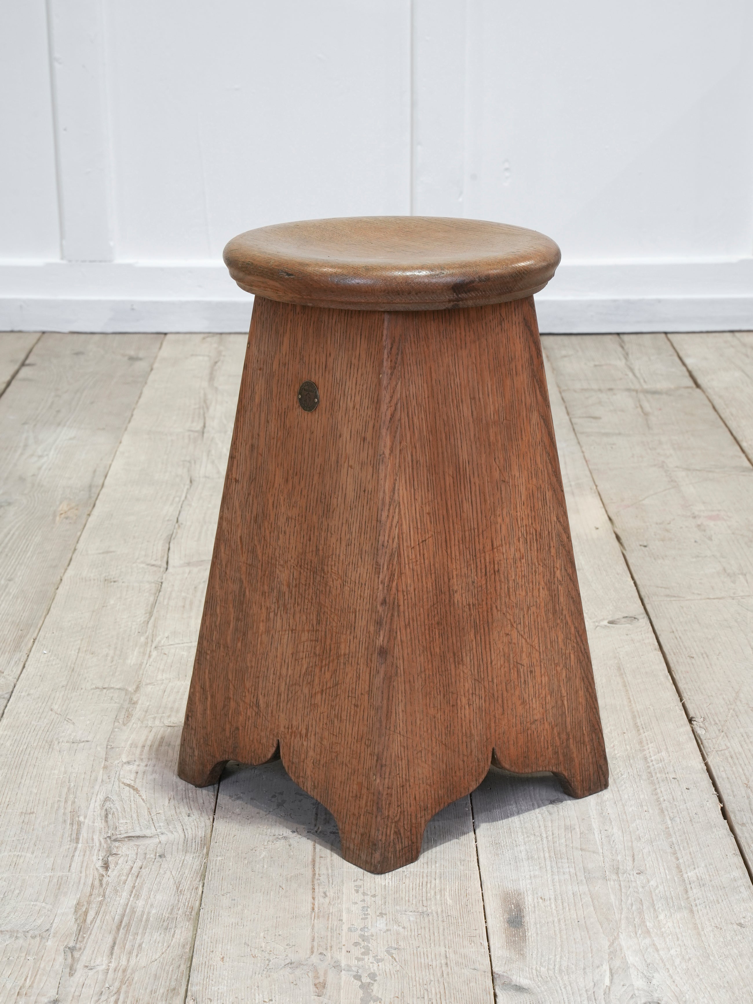 An Oak Splayed Leg Stool