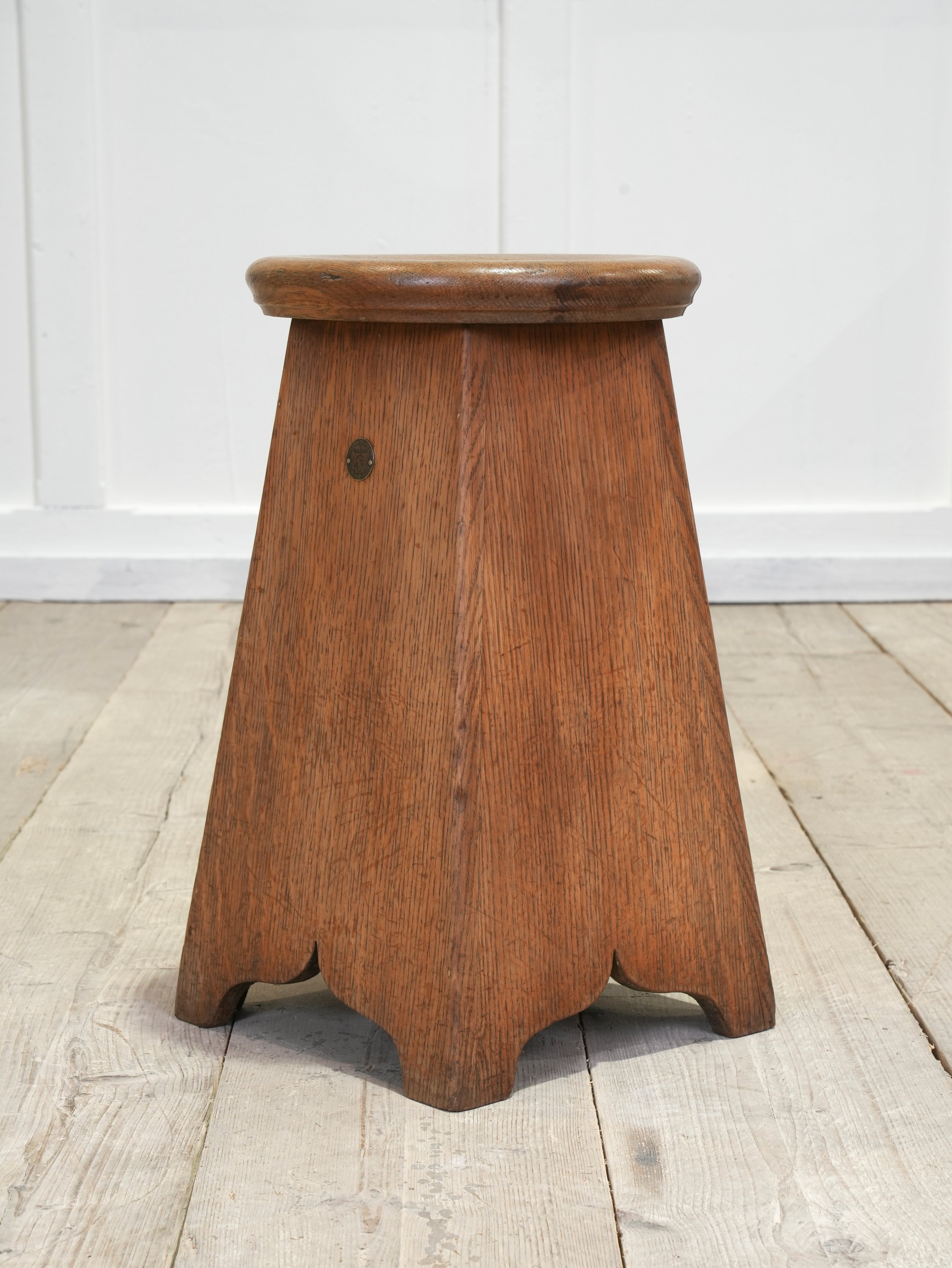 An Oak Splayed Leg Stool