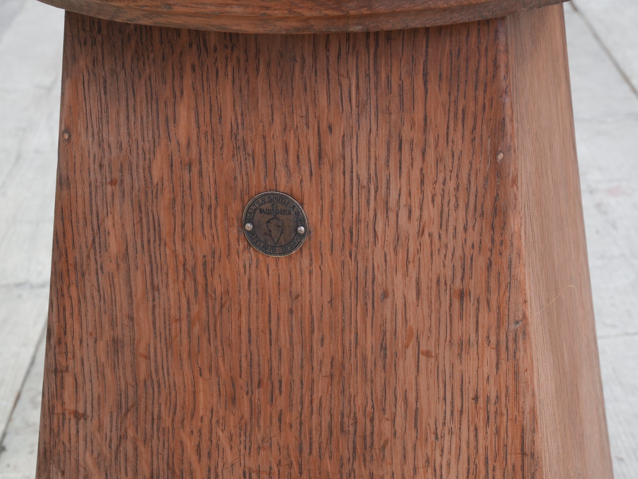 An Oak Splayed Leg Stool
