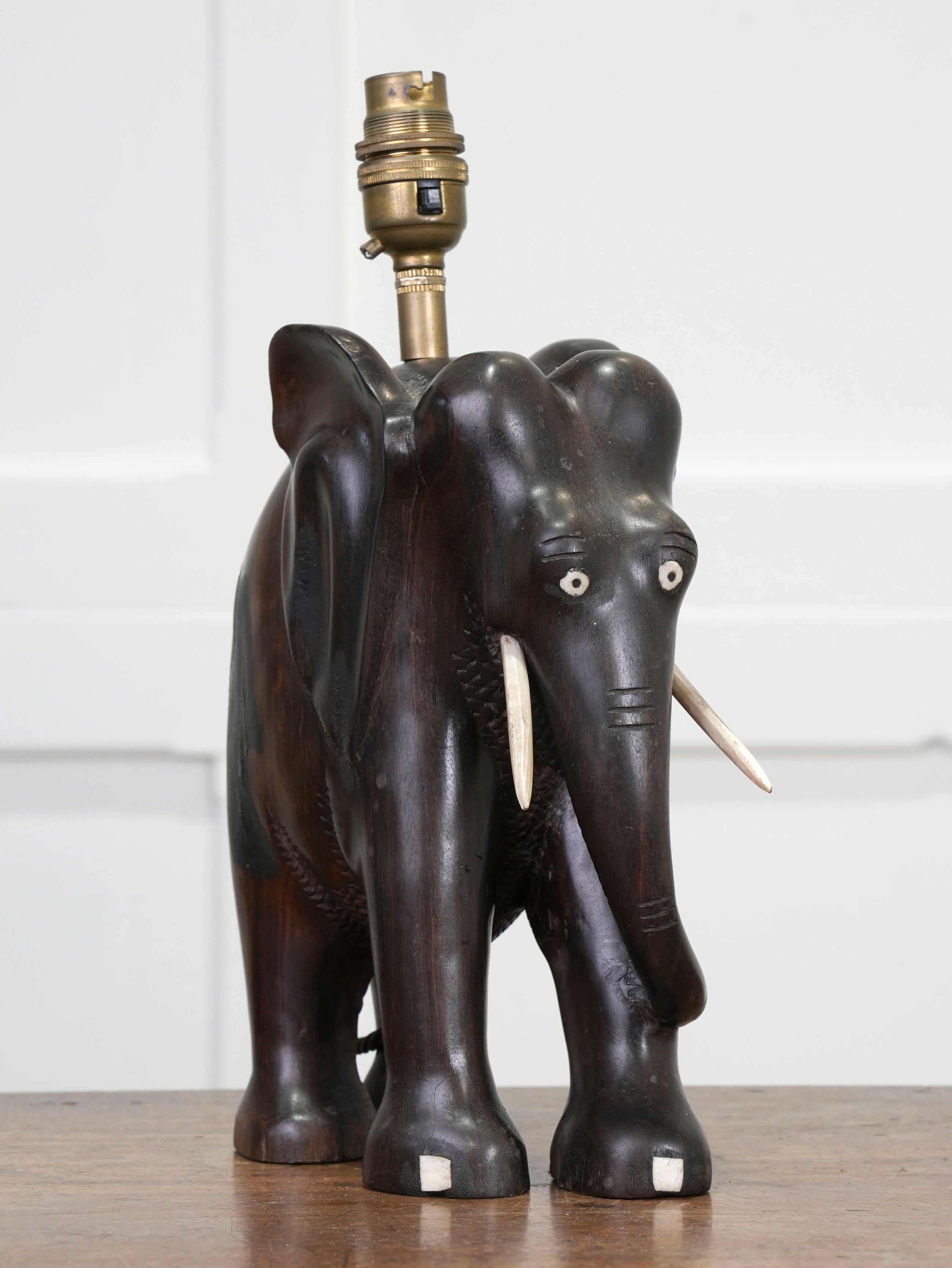 A Rosewood Elephant Table Light