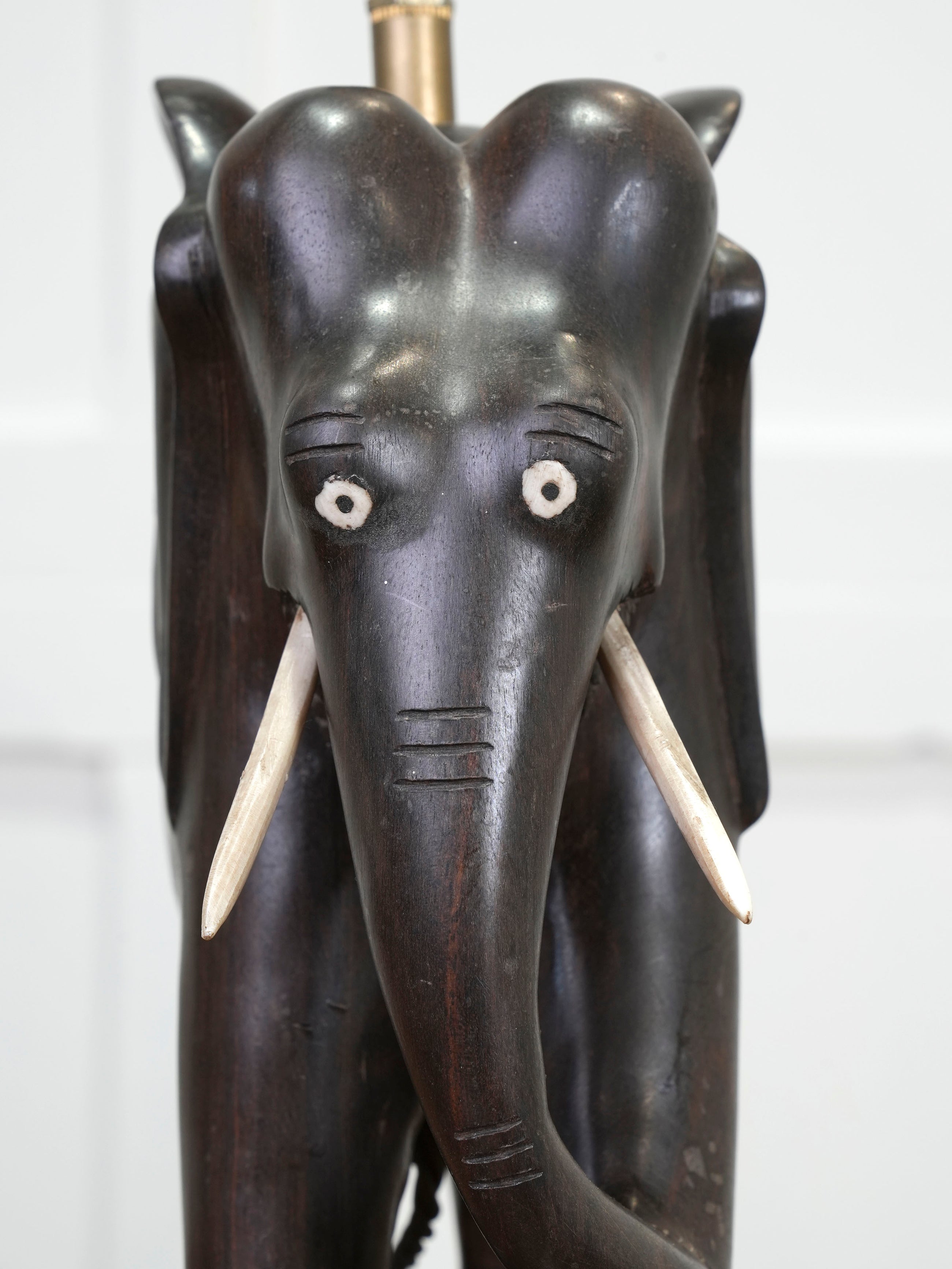 A Rosewood Elephant Table Light