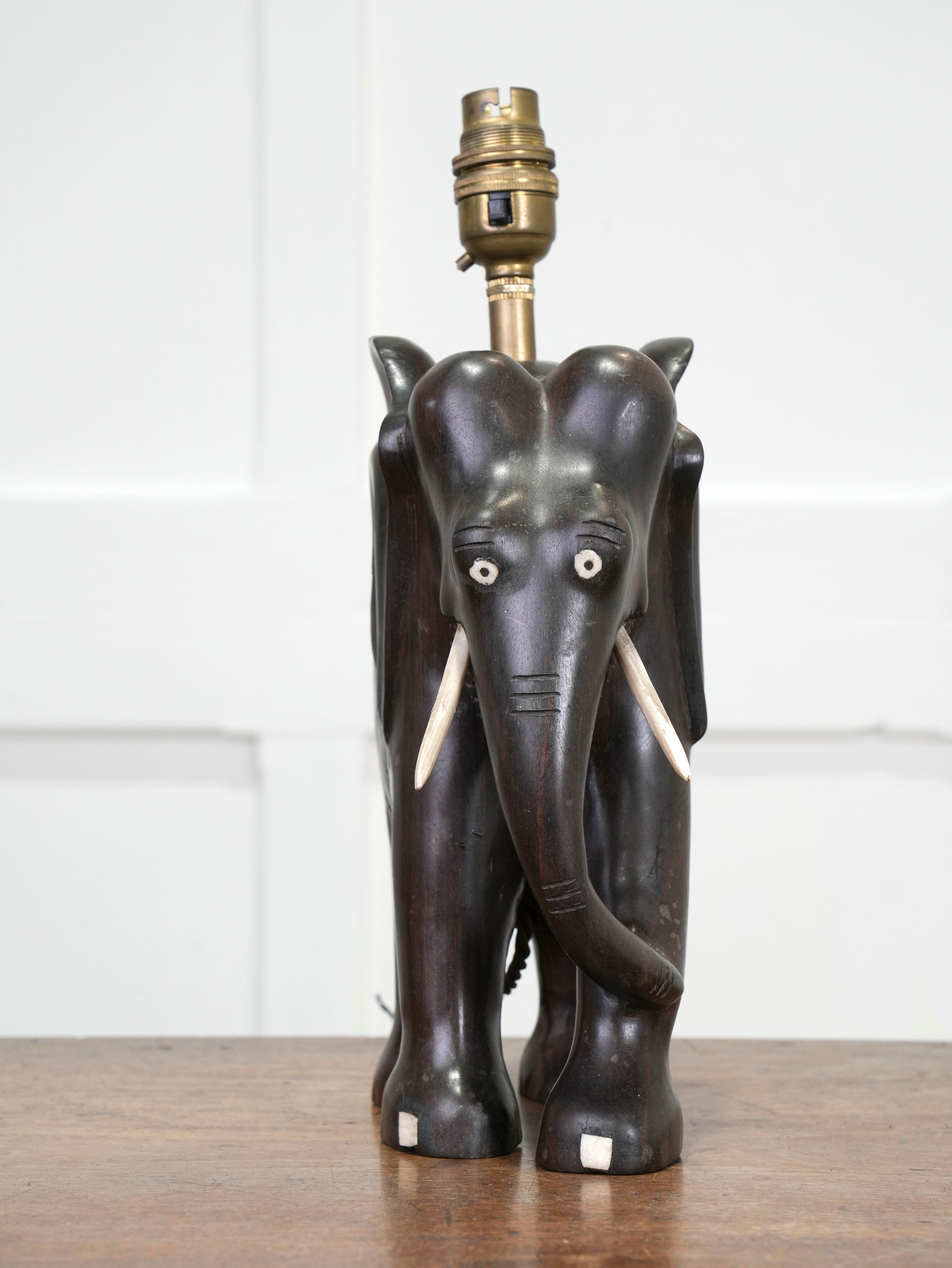A Rosewood Elephant Table Light