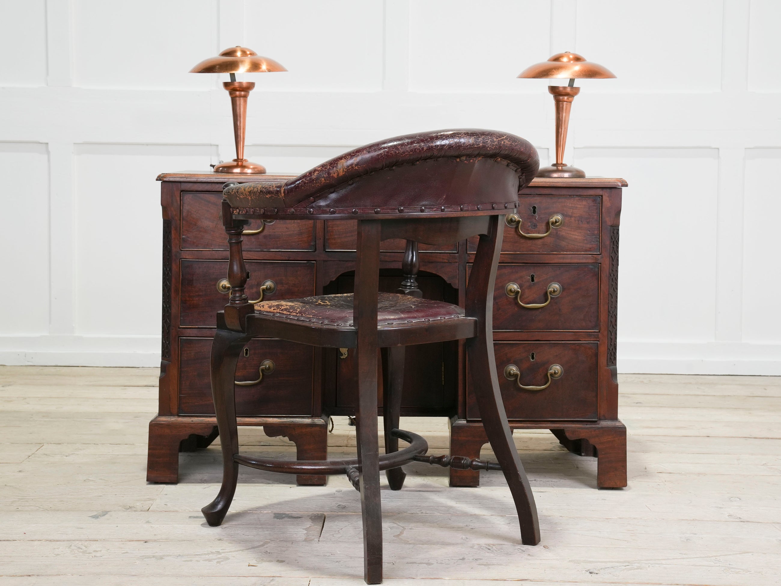 Pair of Bronzed Modernist Table Lamps
