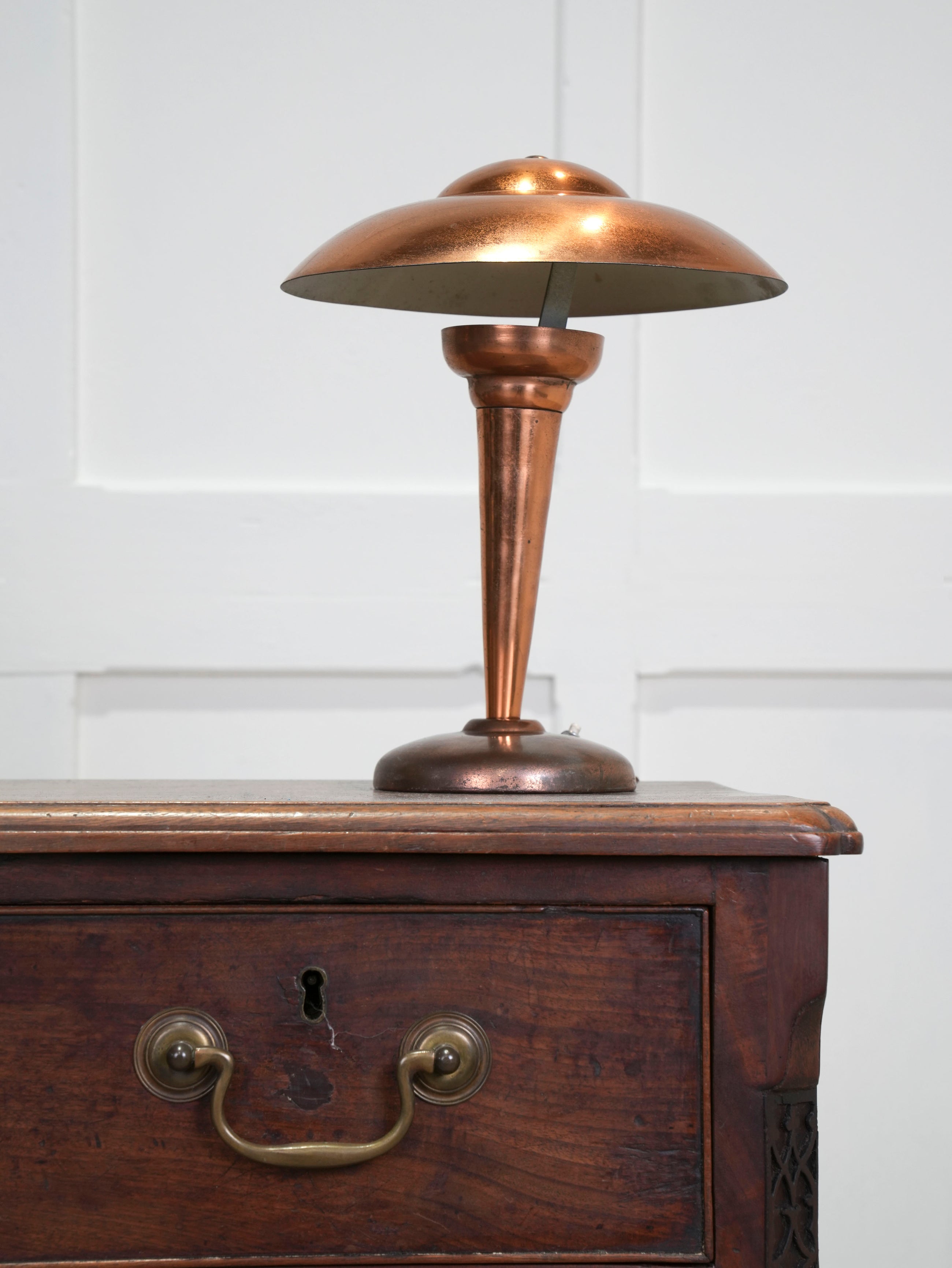 Pair of Bronzed Modernist Table Lamps