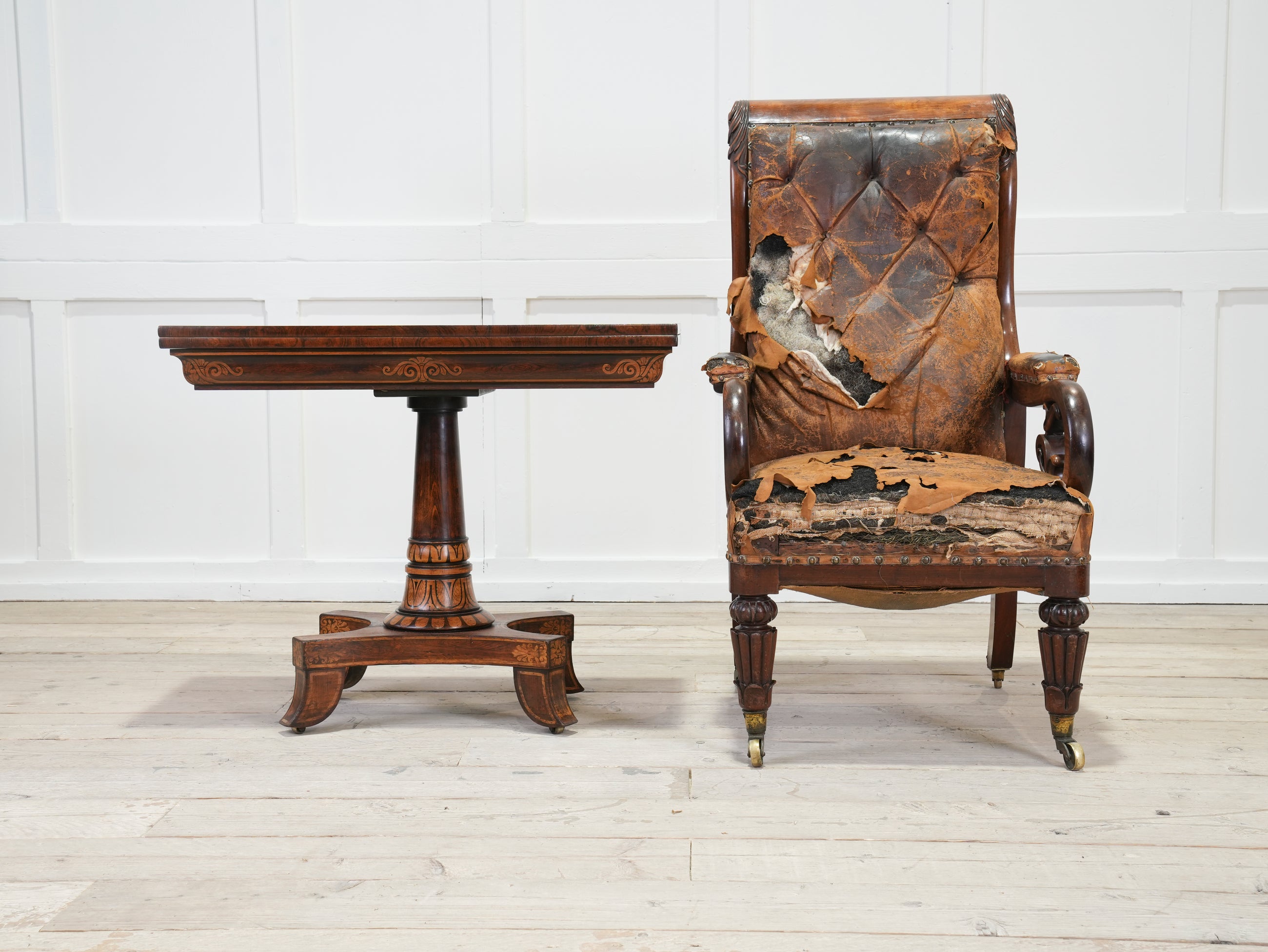 A 19th Century Neo- Classical Mahogany Library Chair