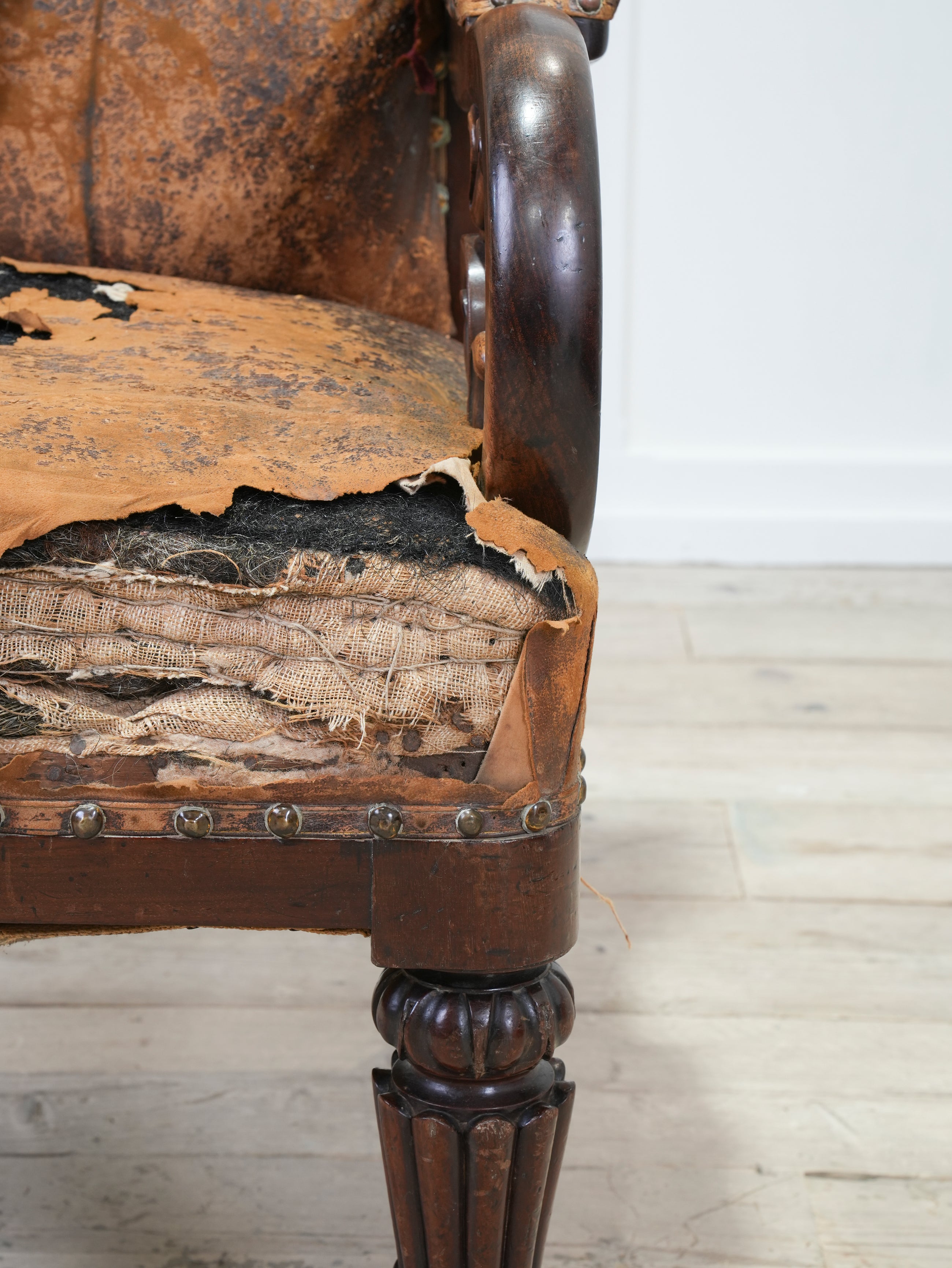 A 19th Century Neo- Classical Mahogany Library Chair