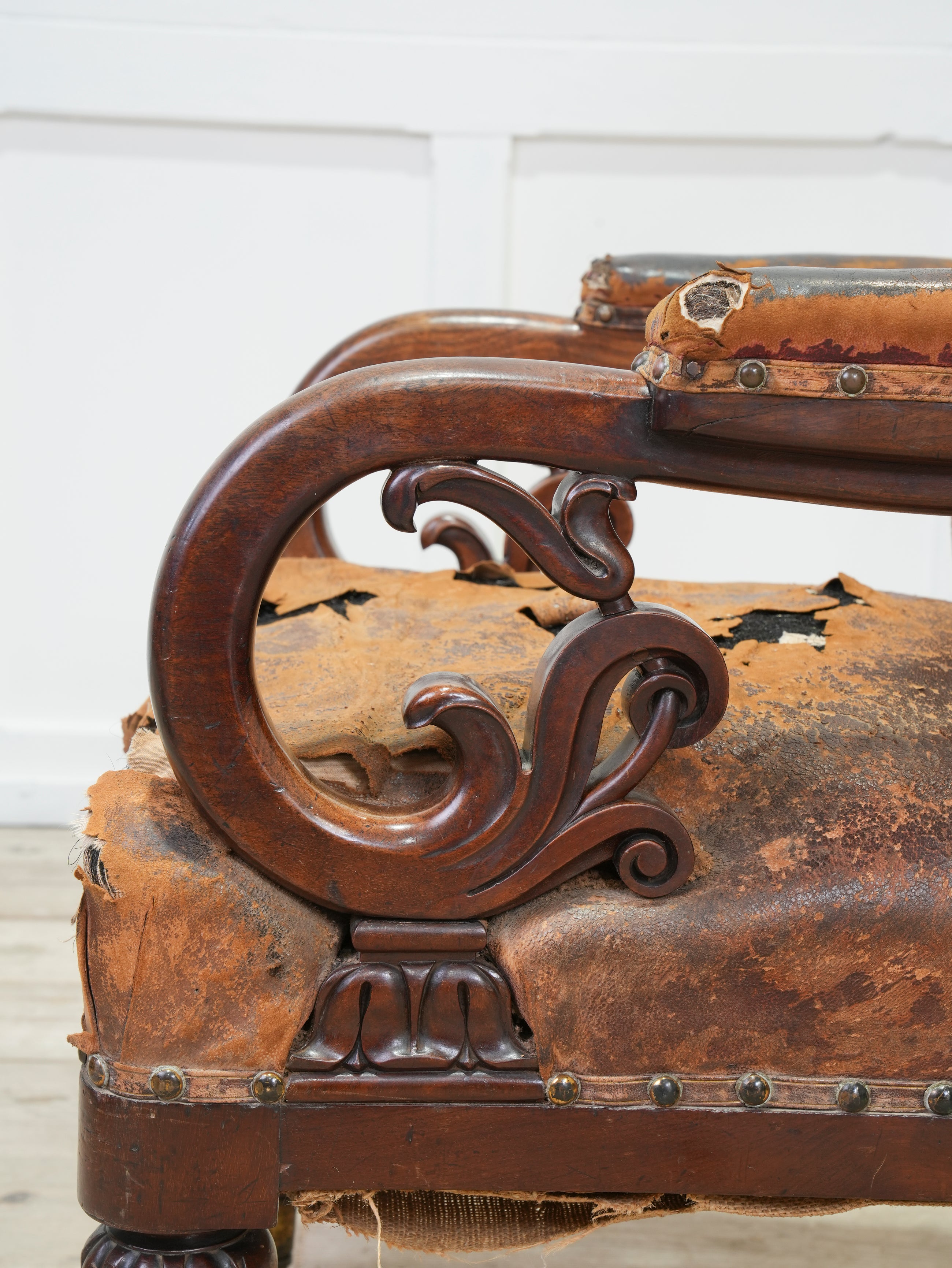 A 19th Century Neo- Classical Mahogany Library Chair