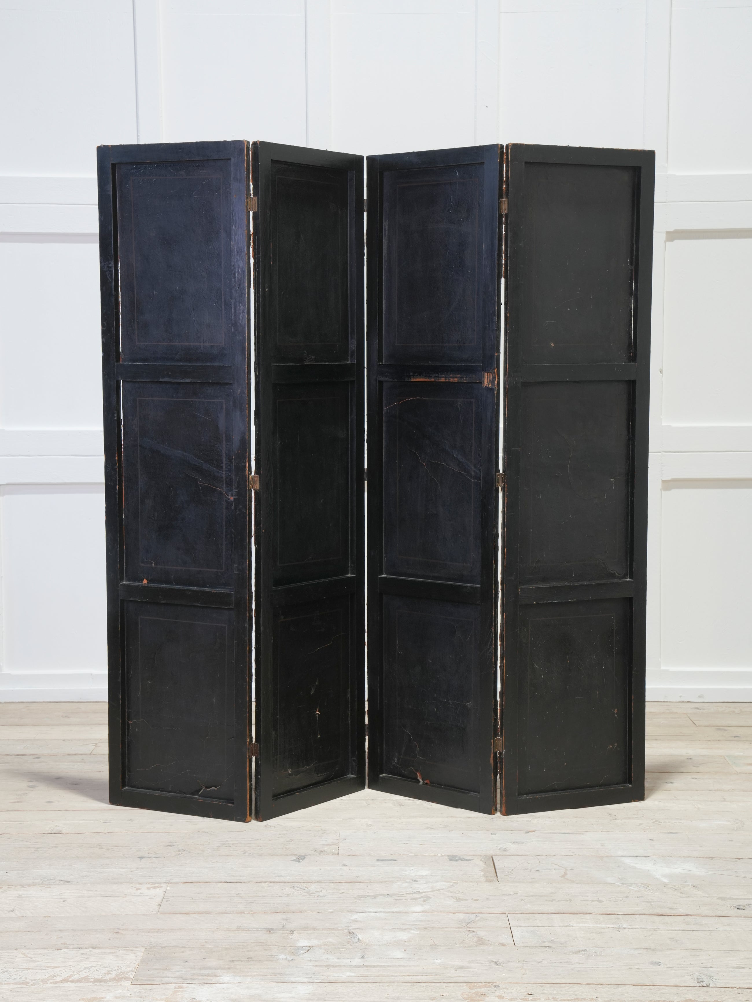 A 19th Century Leather Chinoiserie Room Screen