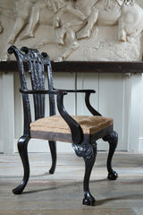 A Carved Mahogany George II Style Open Armchair