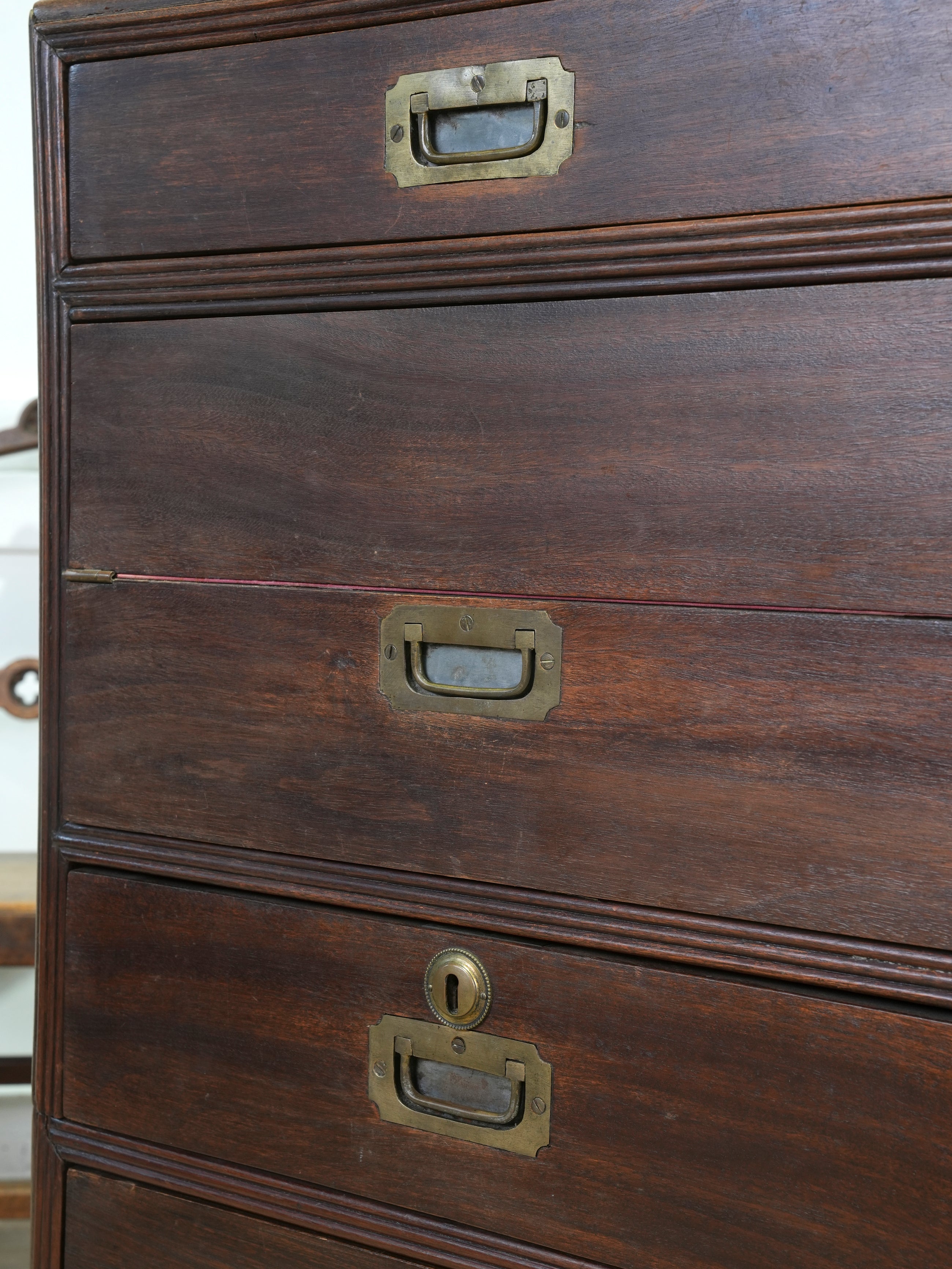 A Mid 19th Century Campaign Secretaire Chest