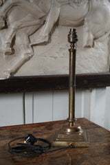 A Patinated Brass Column Table Lamp