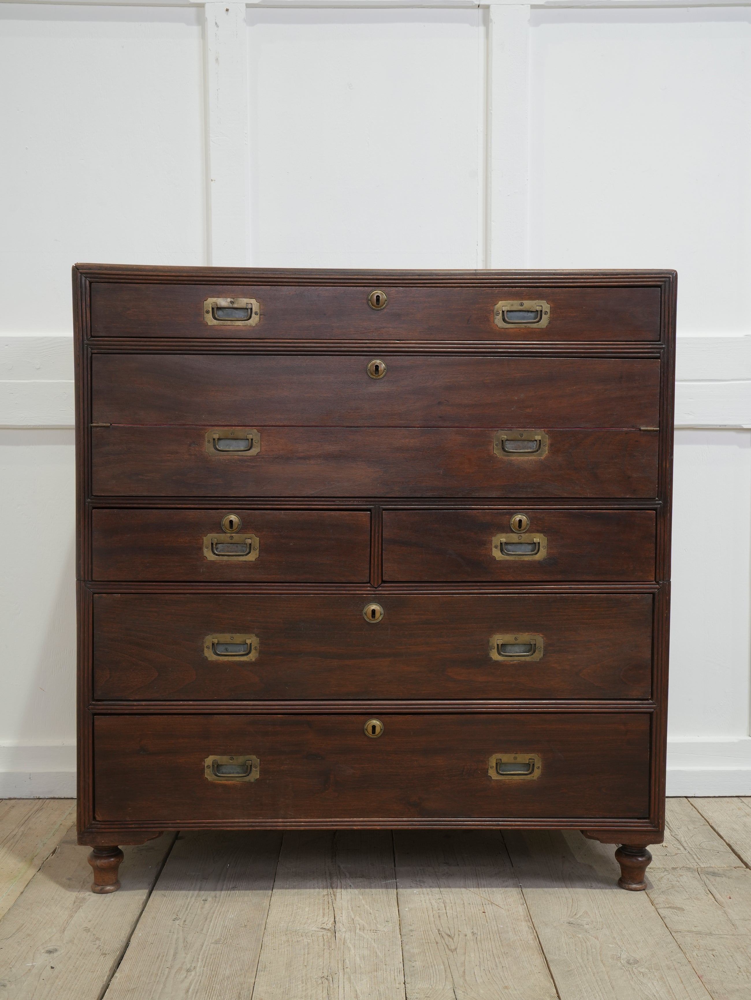 A Mid 19th Century Campaign Secretaire Chest