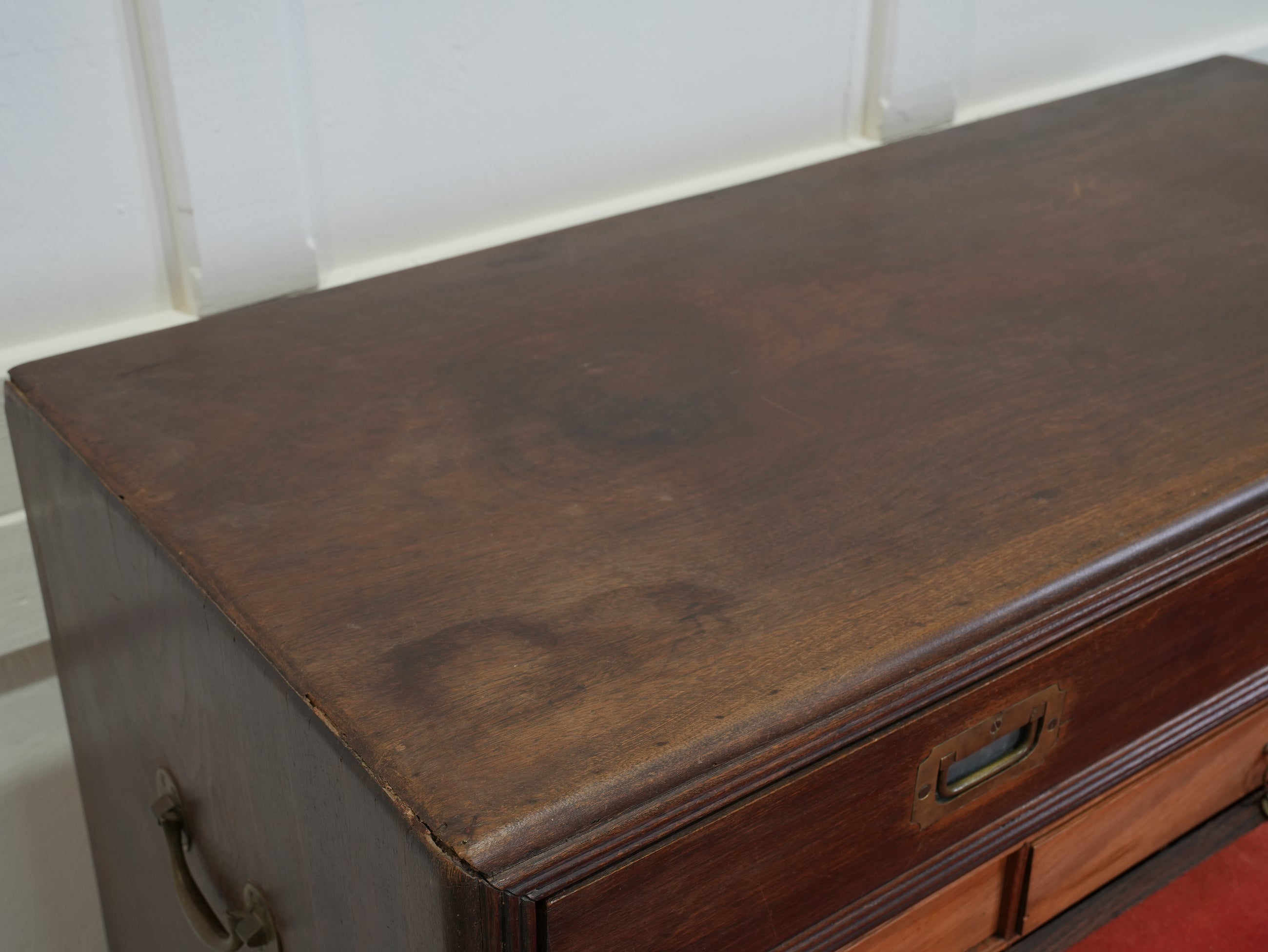 A Mid 19th Century Campaign Secretaire Chest
