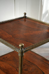 A Brass & Rosewood Three Tier Eatgere
