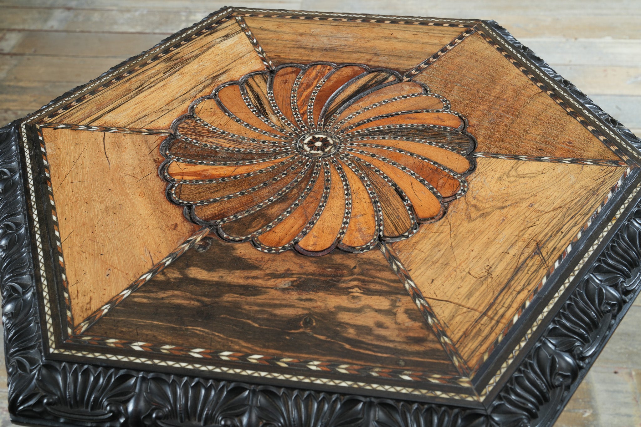 A Ceylonese Ebony & Specimen Wood Occasional Table