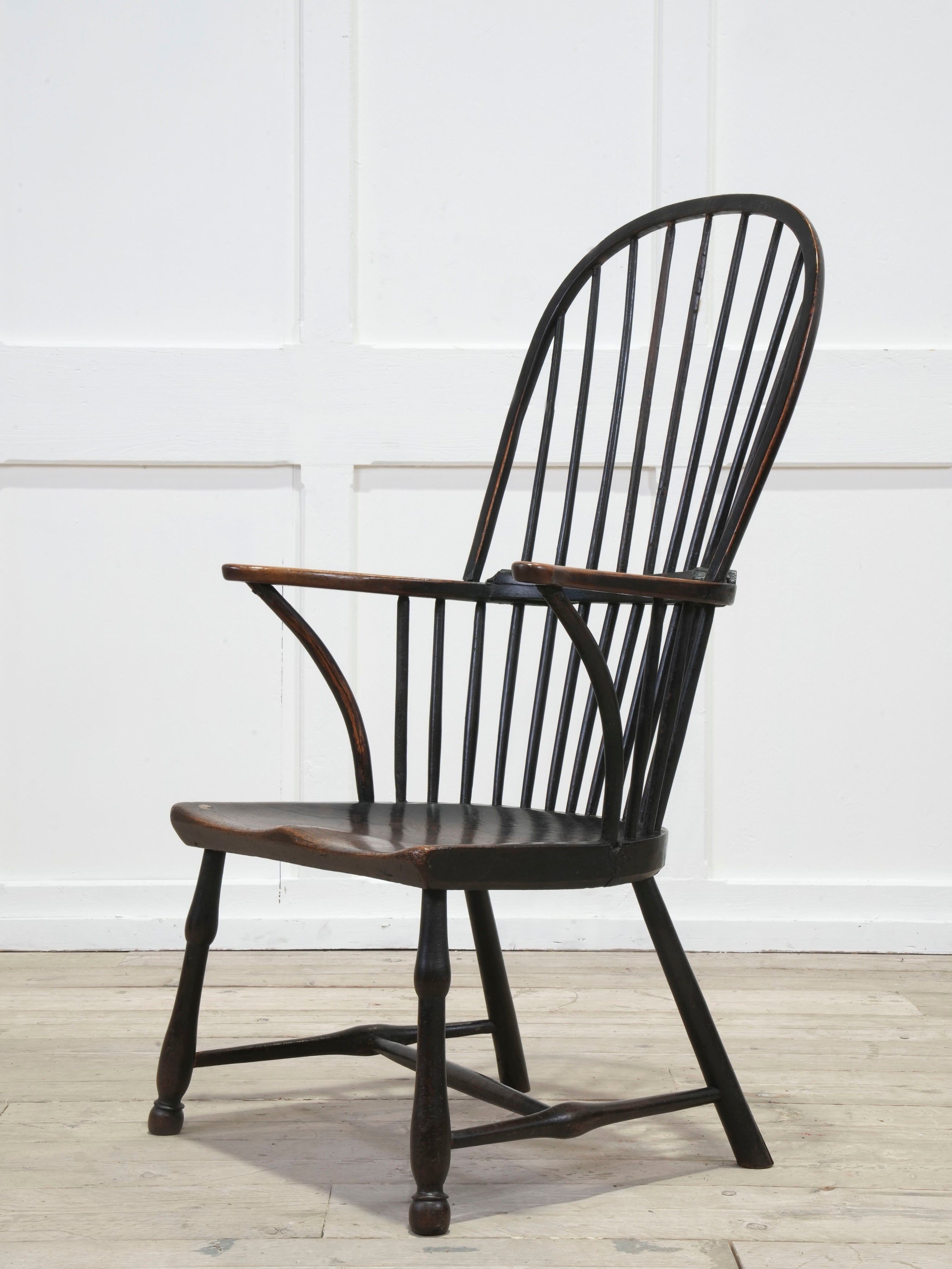 A Late 18th Century Painted Bow Backed Windsor Armchair